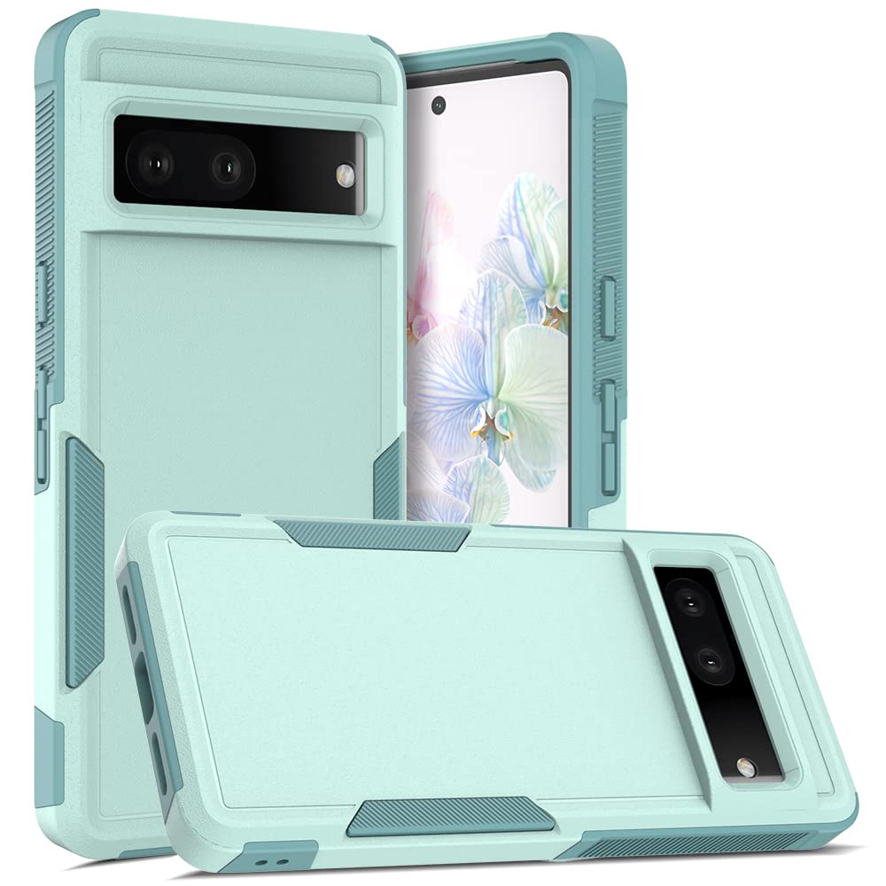 Bereajoy 適用於 Google Pixel 7 的手機殼，PC+TPU 二合一雙層防摔手機殼，適用於 Google Pixel 7 的手機保護殼（薄荷綠）