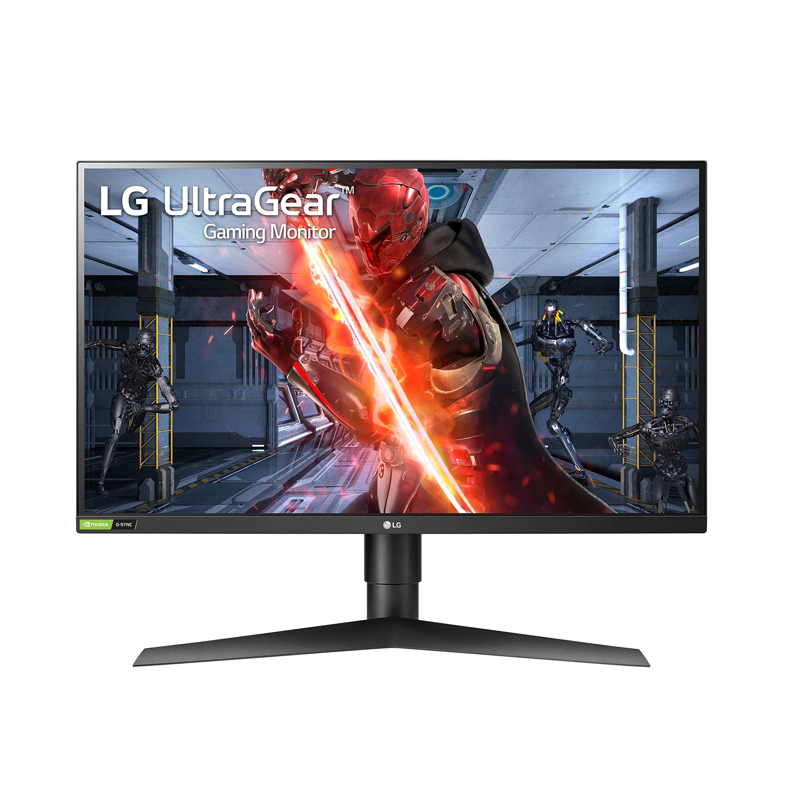 LG 27GN750-B UltraGear 遊戲顯示器，27 英寸 FHD (1920x1080) IPS 顯示屏，1 毫秒響應時間，240Hz 刷新率，兼容 G-SYNC，三面近乎無邊框設計，支持傾斜、高度和旋轉支架 - 黑色