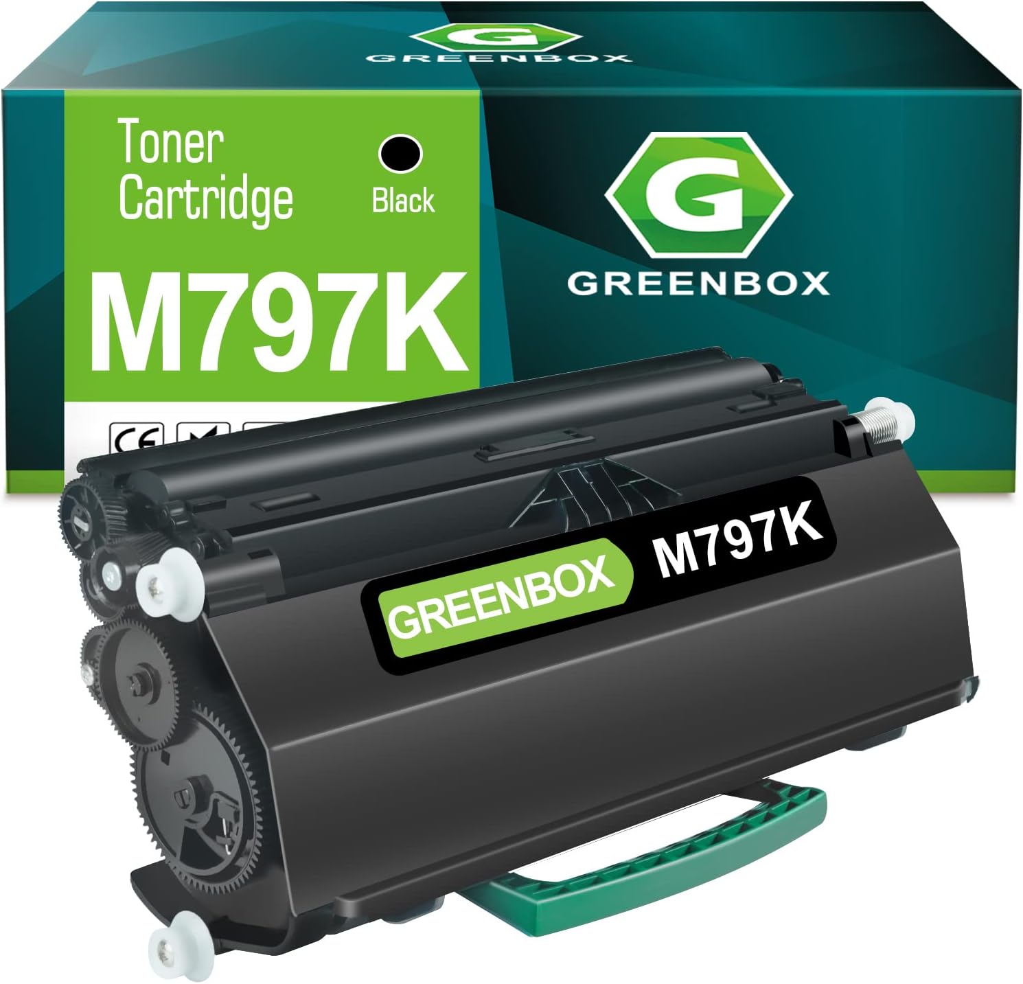 GREENBOX 再生 M797K 碳粉匣，適用於戴爾 M797K 2230D/2230 列印機（1 個裝，黑色，高容量 3,500 頁）