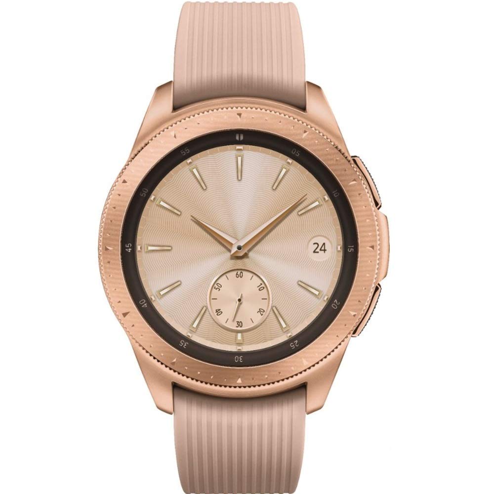 三星 Galaxy Watch (42mm) 智慧手錶（藍牙）相容於安卓/iOS系統，SM-R810，國際版（玫瑰金）（翻新機）