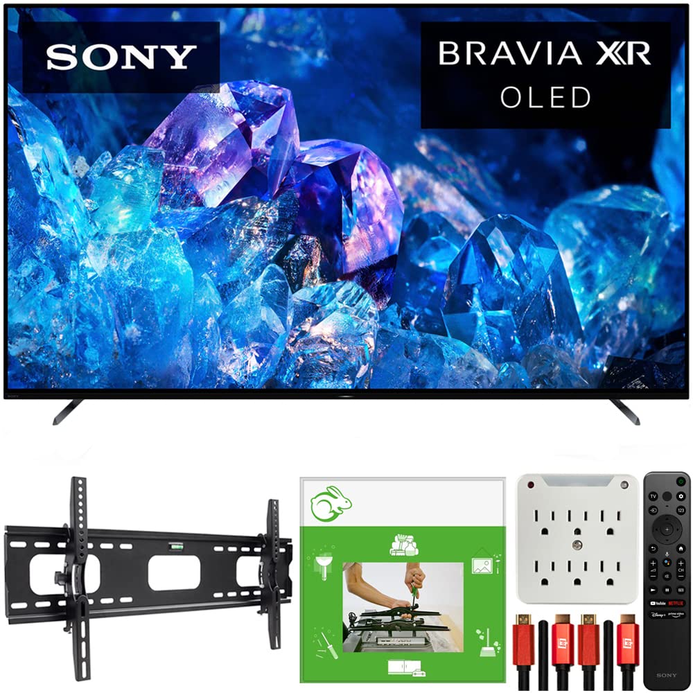 Sony XR65A80K Bravia XR A80K 65 吋 4K HDR OLED 智慧電視（2022 年款）套裝包含 TaskRabbit 安裝服務、Deco Mount 壁掛支架、HDMI 線纜和電源轉接器。