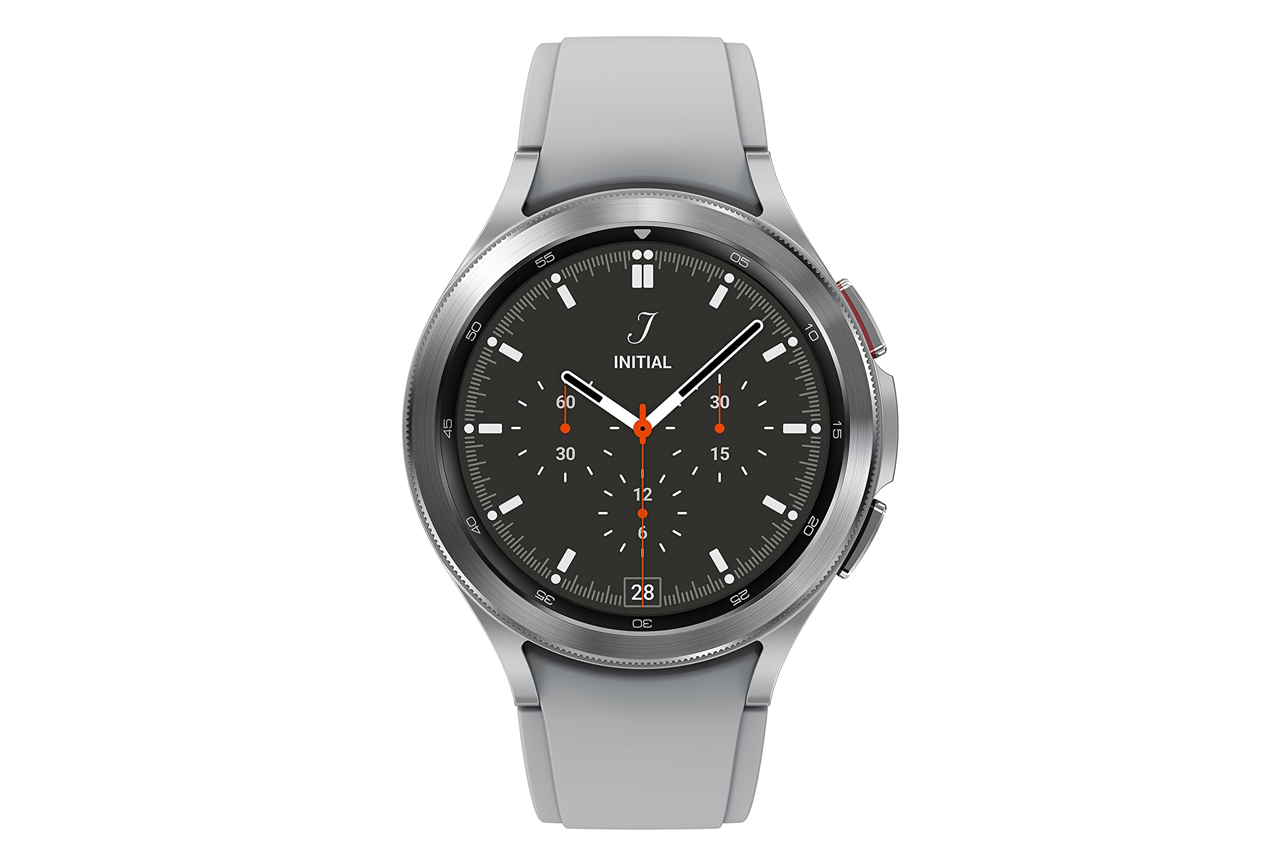 三星 Galaxy Watch 4 Classic 46mm 智慧手錶，帶心電圖監測功能，可用於健康、健身、跑步、睡眠週期追踪，具備 GPS 防跌倒功能，支援藍牙連接，美版，銀色
