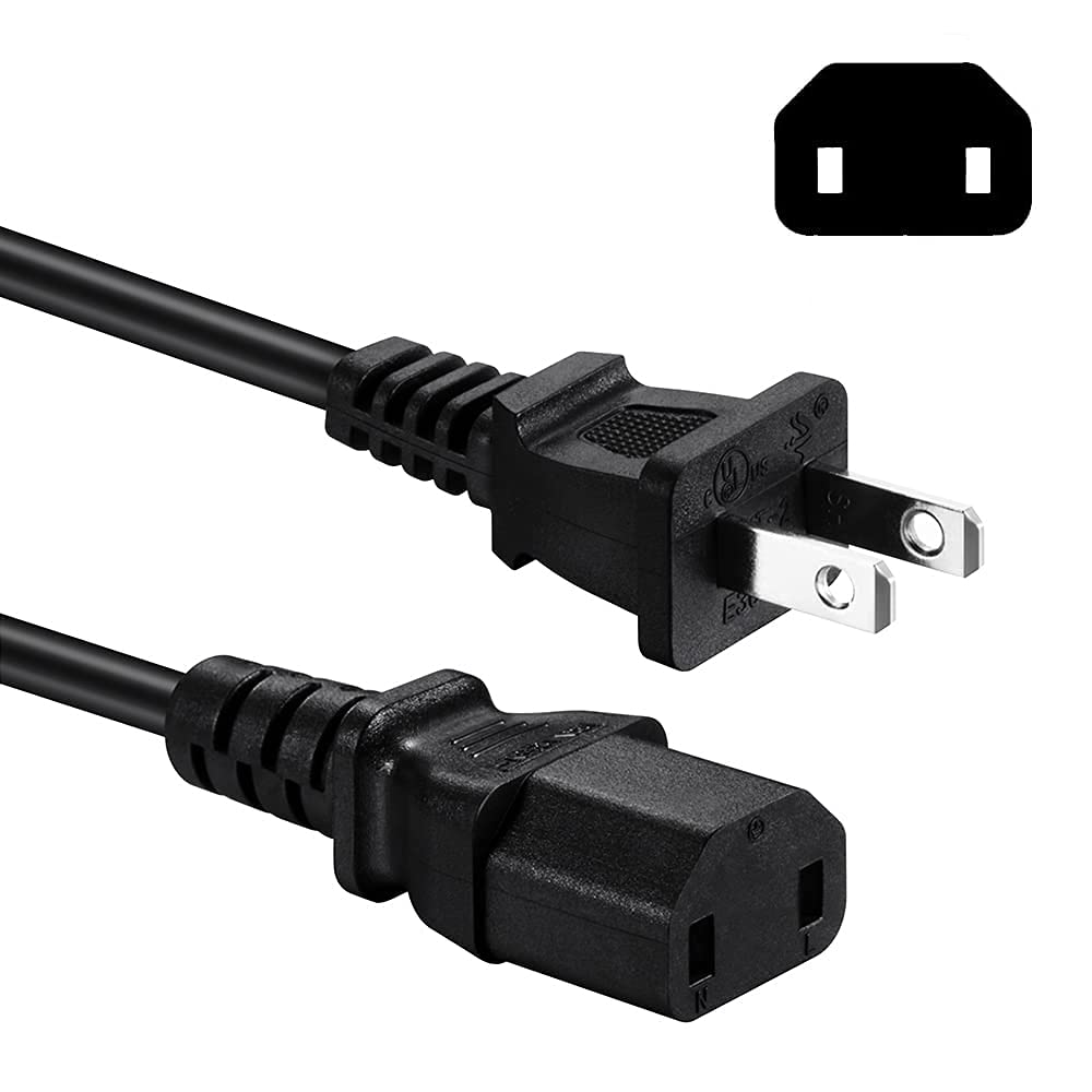 適用於索尼 PS4 Pro、Xbox One / Xbox 360 Slim / 360 E 電源轉接器的兩腳交流電源線，電源線替換件