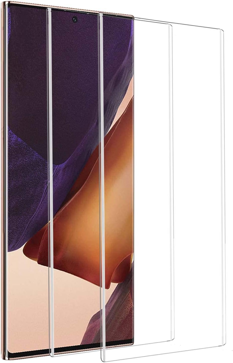 【2片裝】FGFLOWER 三星 Galaxy Note 20 Ultra 5G 6.9吋全覆蓋UV強化玻璃螢幕保護貼，9H硬度，防刮花，無氣泡，高清，相容手機殼，易於安裝