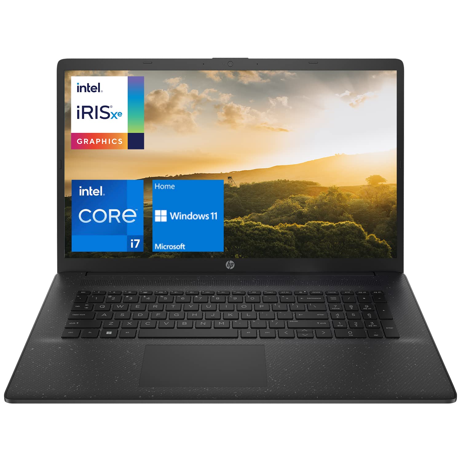 最新惠普 17t 筆記型電腦，17.3 吋高清+螢幕，英特爾酷睿 i7-1165G7 處理器，64GB DDR4 內存，2TB PCIe 固態硬碟，Wi-Fi，藍牙，HDMI，網路攝影機，Windows 11 家用版，黑色