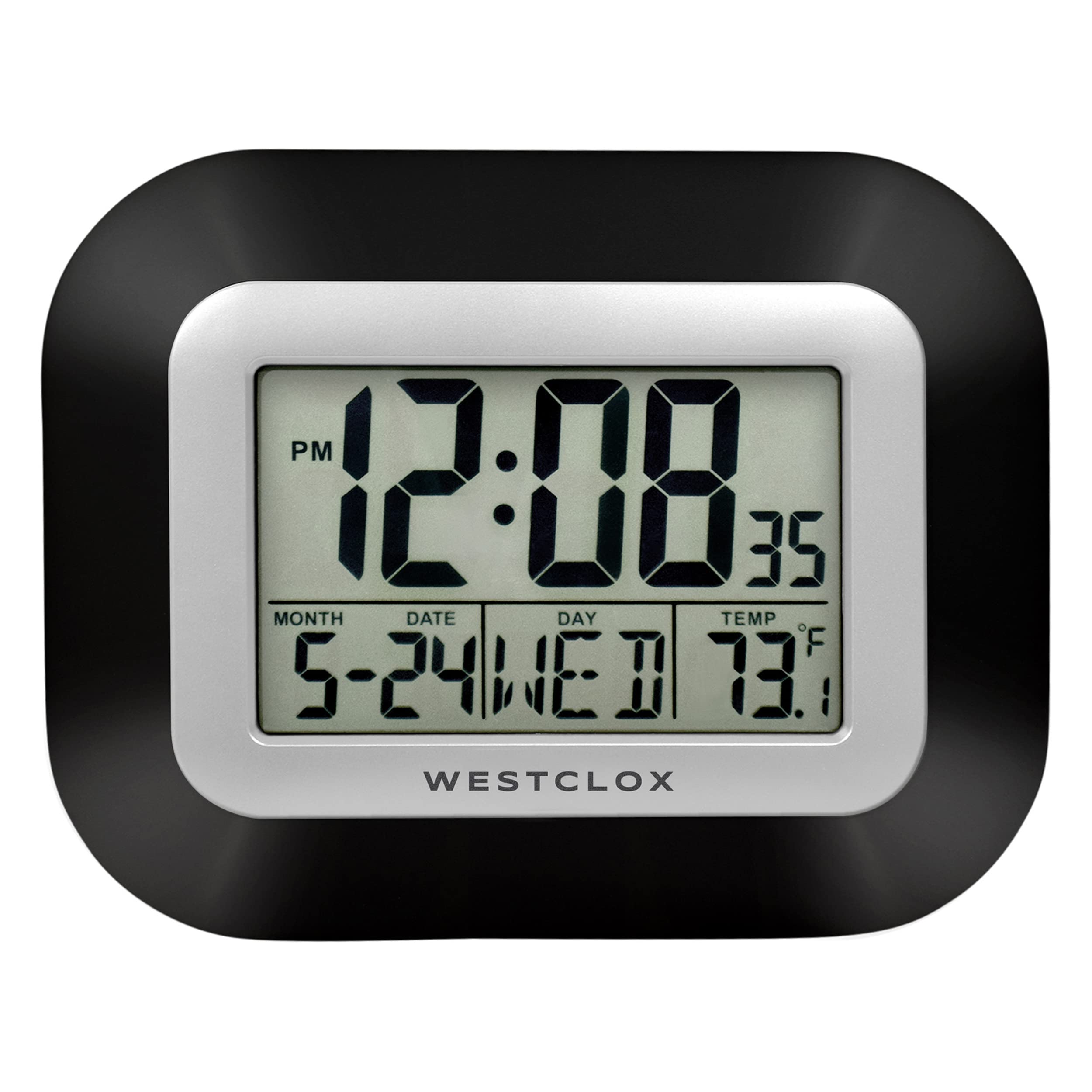 Westclox 9吋數位掛鐘，灰色
