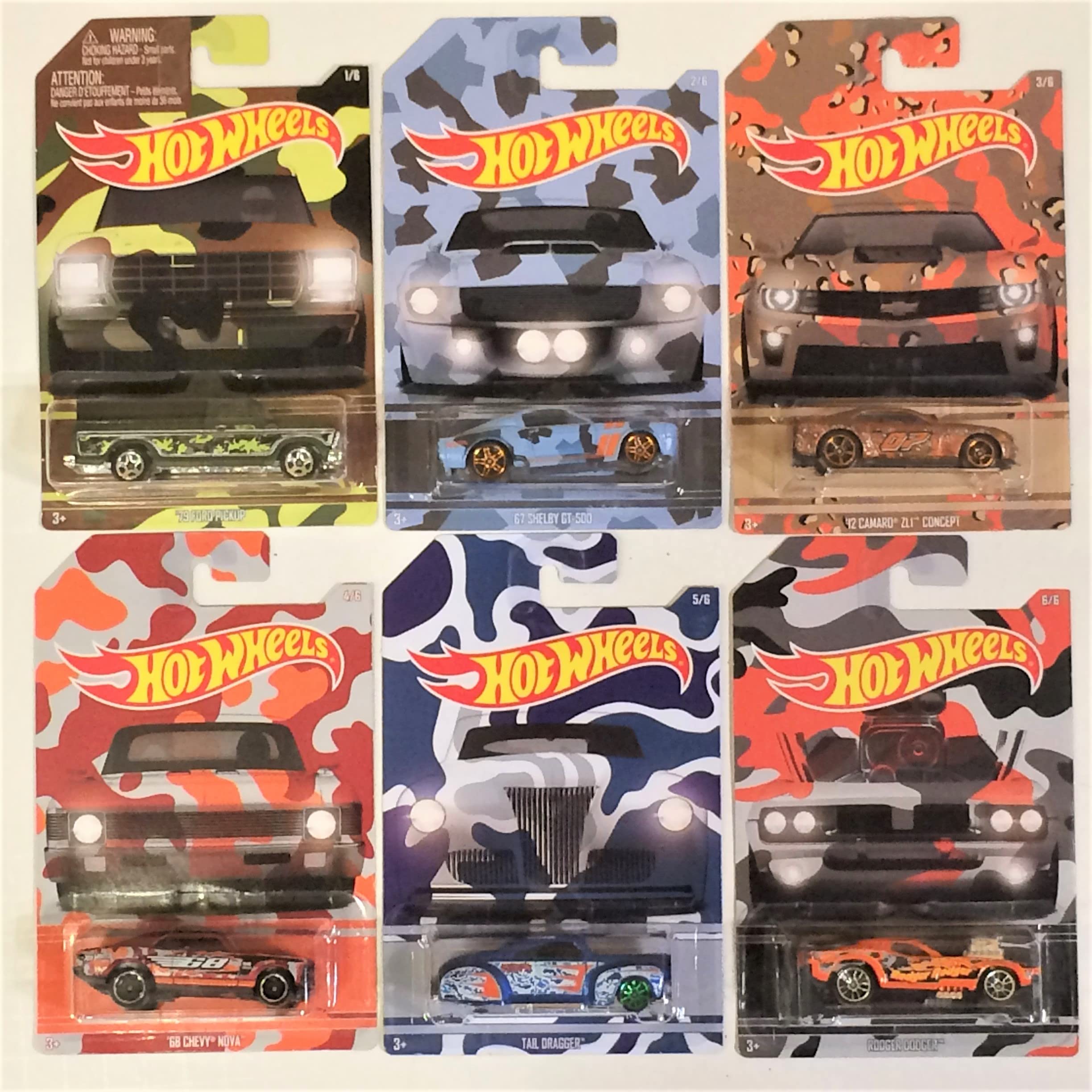 Hot Wheels獨家迷彩系列6輛合金車模套裝