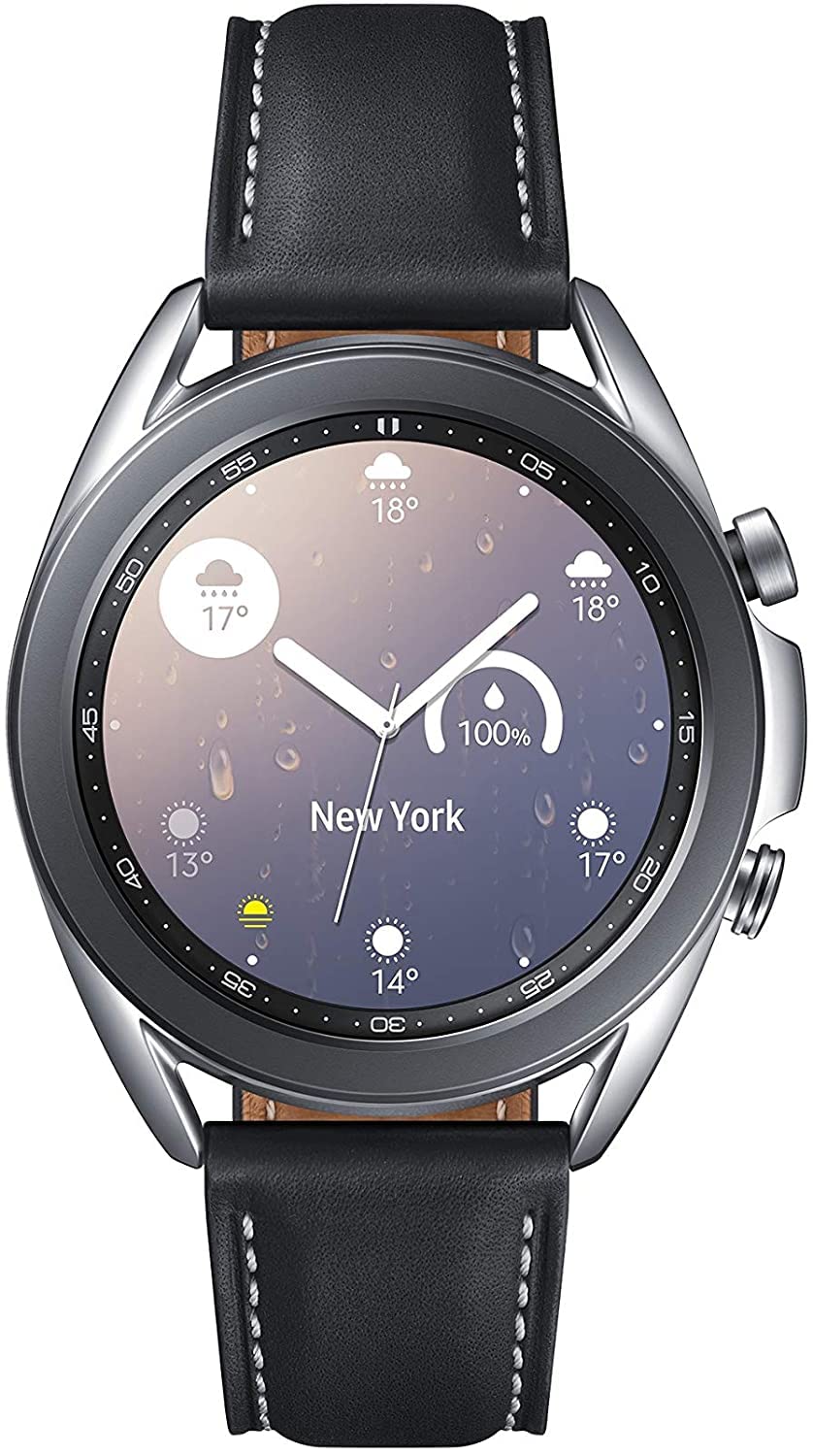 三星 Galaxy Watch 3（41 毫米，GPS，藍牙）智慧手錶，具有高級健康監測、健身追蹤和持久電池續航力 - 神秘銀（美國版）
