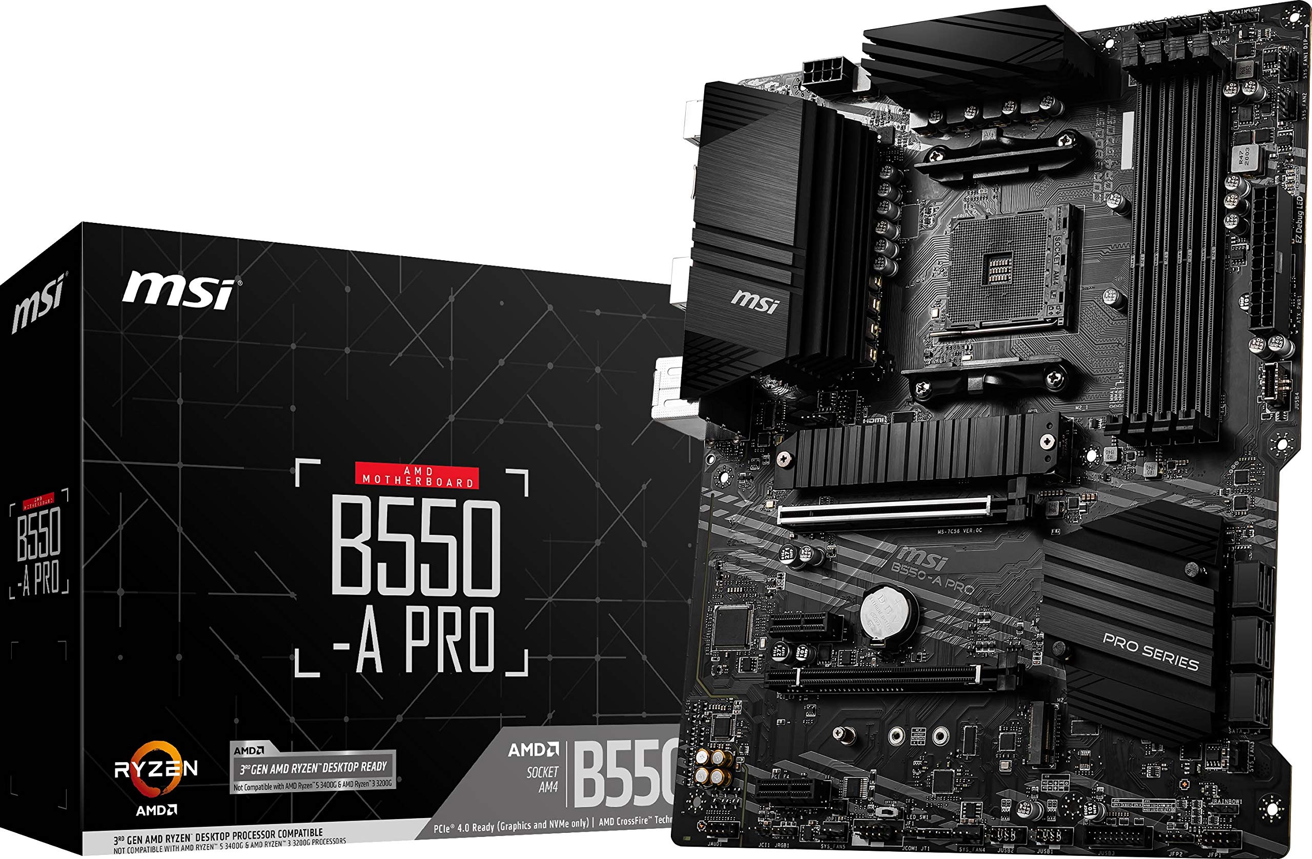 MSI B550-A PRO ProSeries 主機板（AMD AM4、DDR4、PCIe 4.0、SATA 6Gb/s、M.2、USB 3.2 Gen 2、HDMI/DP、ATX）