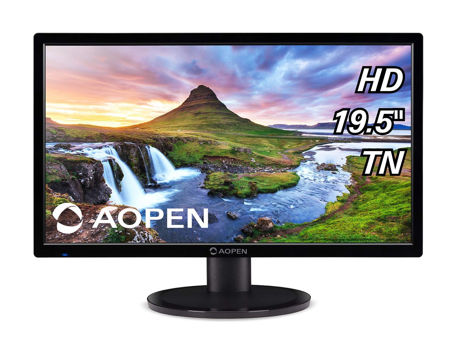 AOPEN 20CH1Q 雙色 19.5 吋高清 (1366 x 768) NTSC 72% 色域可傾斜 VESA 相容顯示器，適用於辦公室或家庭使用（1 個 HDMI 介面和 VGA 介面），黑色