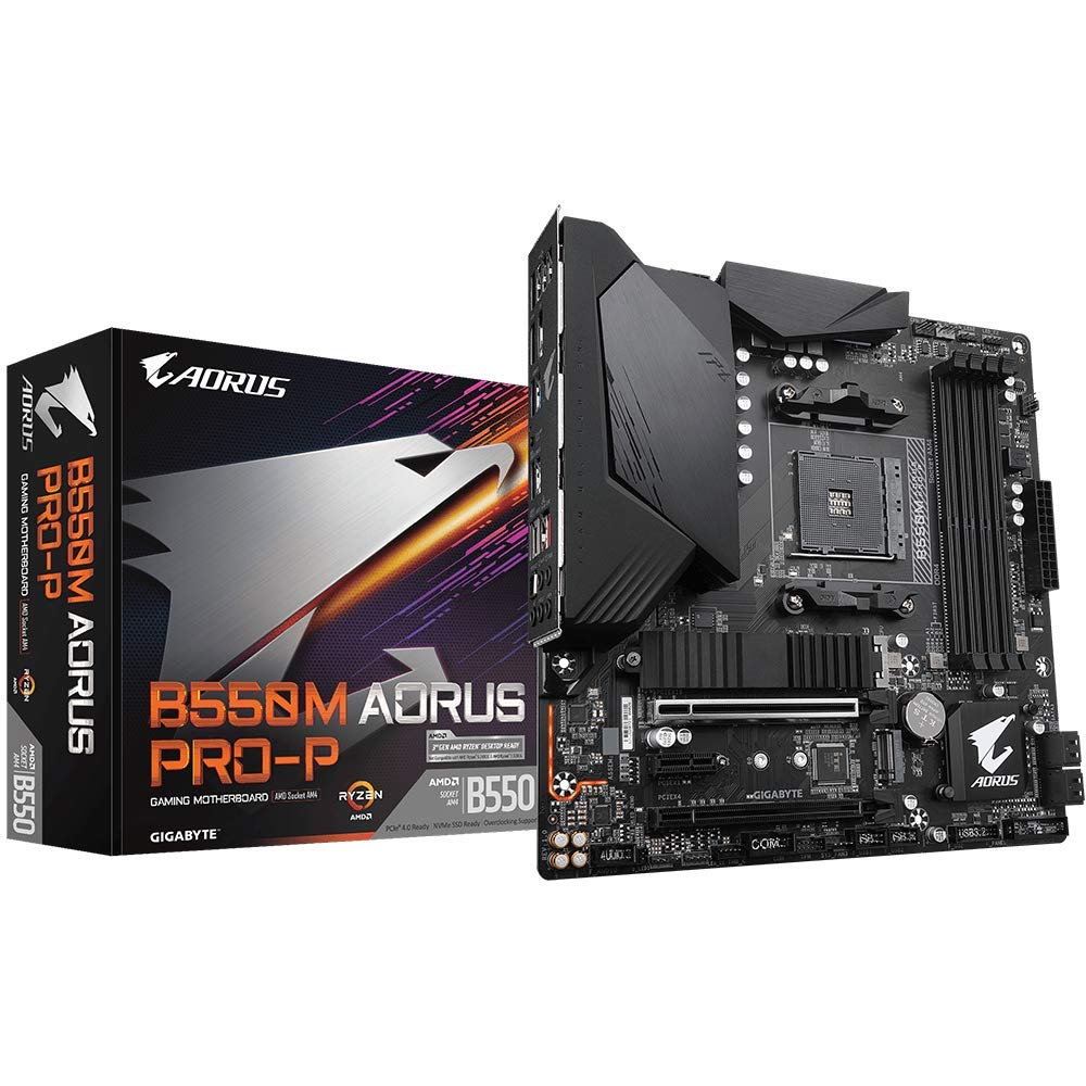 技嘉 B550M AORUS PRO-P (AMD Ryzen 5000/B550/Micro ATX/M.2 散熱裝甲/HDMI/DVI/USB 3.2 Gen 2/DDR4/主機板)