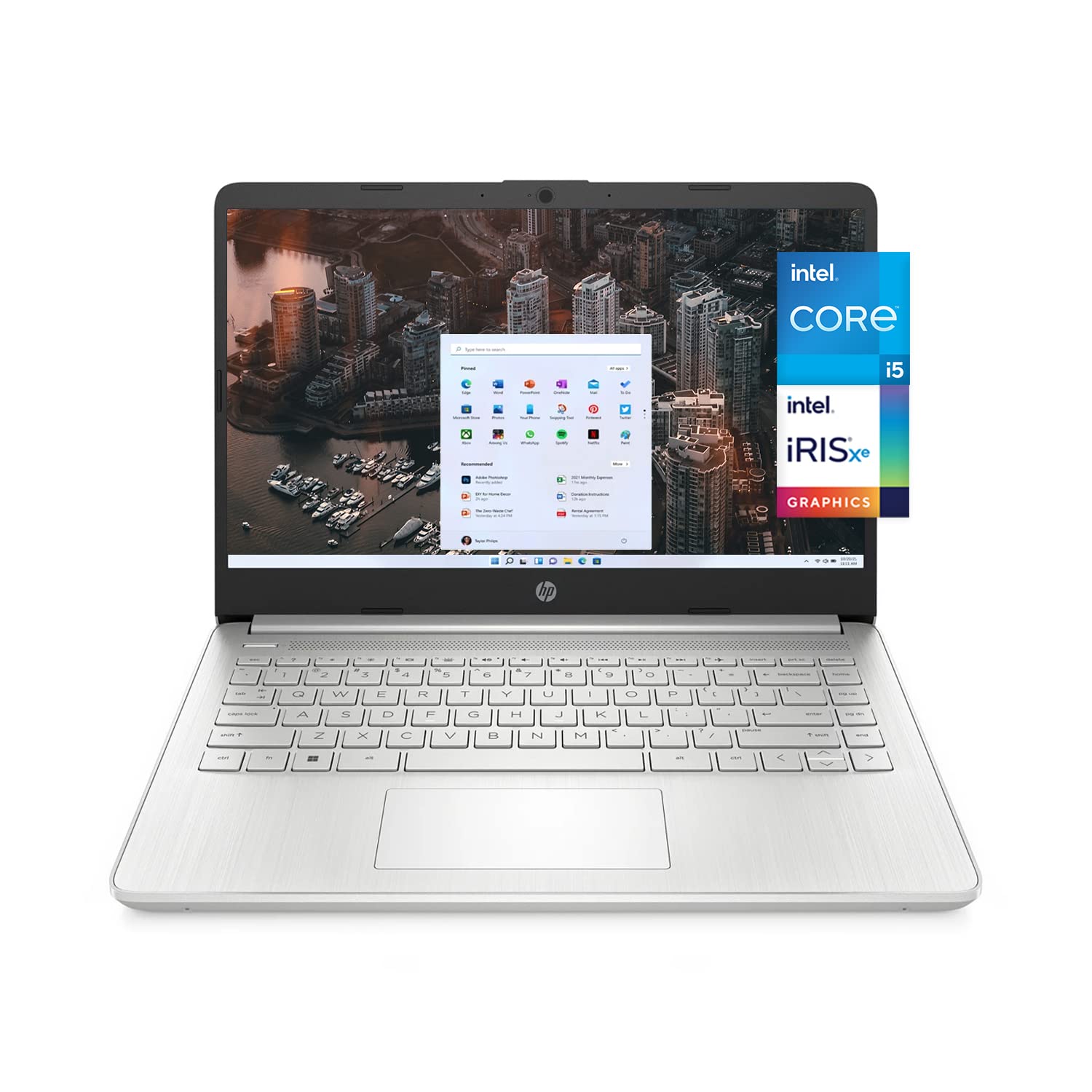 HP Pavilion 14吋高清筆記型電腦，英特爾酷睿i5-1135G7處理器（效能優於i7-1065G7），IntelIris Xe顯示卡，長續航時間，網路攝影機，HDMI接口，WiFi，藍牙，Windows 11作業系統（16GB記憶體 | 1TB固態硬碟）