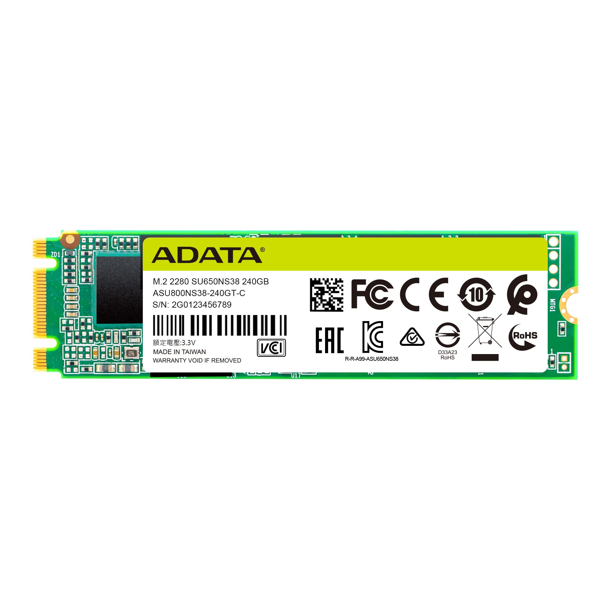 ADATA SU650 240GB M.2 2280 SATA 3D NAND 內建固態硬碟 (ASU650NS38-240GT-C)