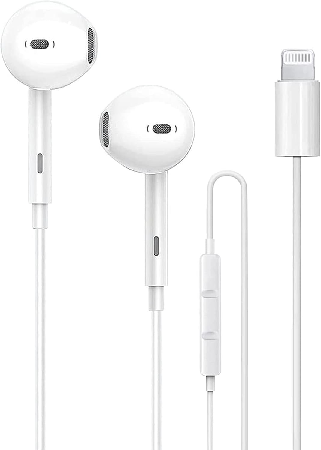 iPhone 耳機 Apple Earbuds 耳機，附 Lightning 介面【MFi 認證，內建麥克風和音量控制】有線入耳式立體聲降噪隔離耳機，適用於 iPhone 14/13/