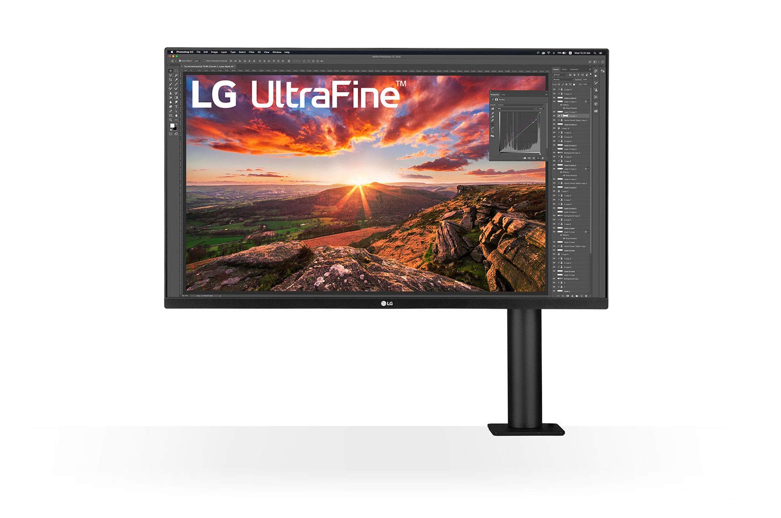 LG 32BN88U-B 31.5吋 Ergo IPS UHD 4K Ultrafine™ 顯示器 (3840x2160)，配備人體工學支架和 C 型夾，USB Type-C™ 接口，DCI-P3 95%（典型值）色域，支援 HDR10 和 AMD FreeSync™，黑色