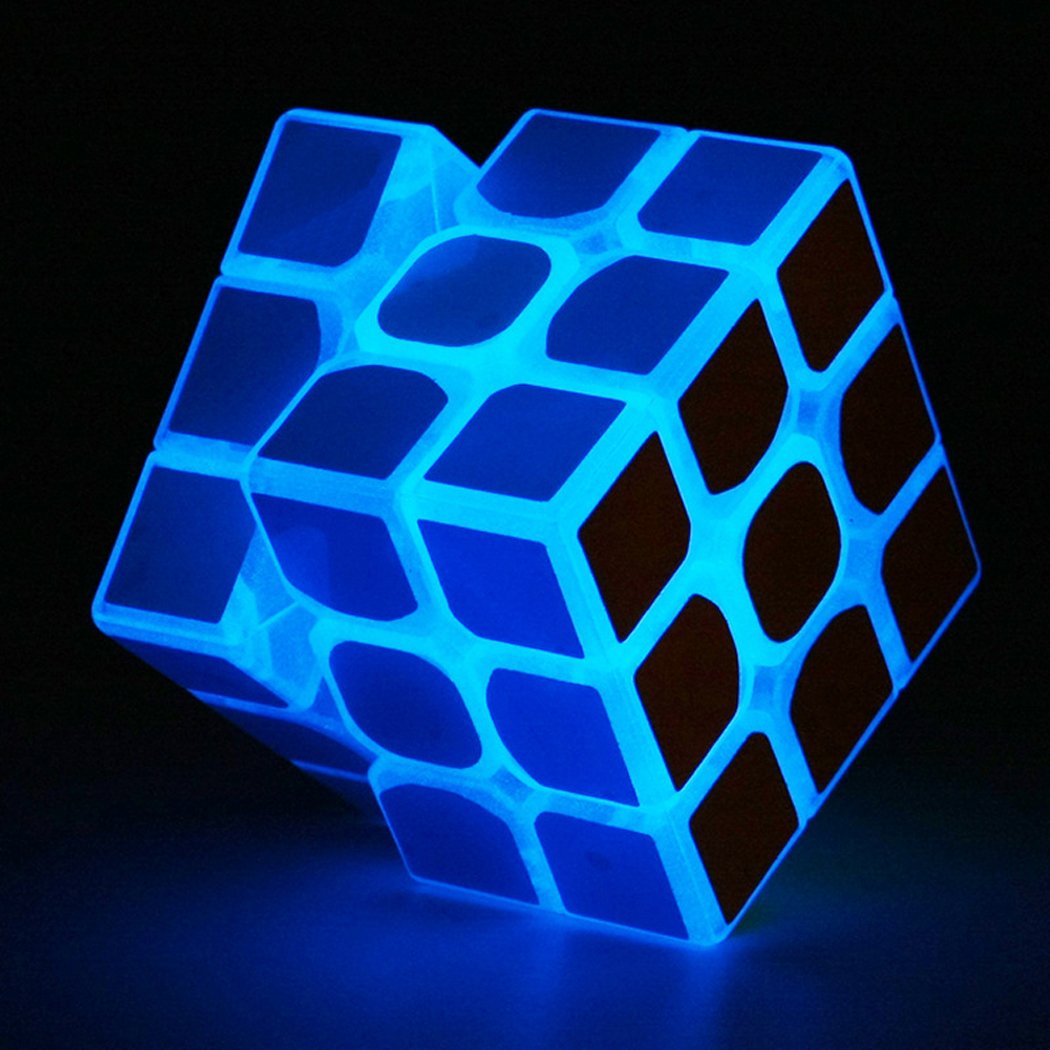 TANCH 藍色夜光速旋魔術方 3x3x3 夜光魔方益智玩具