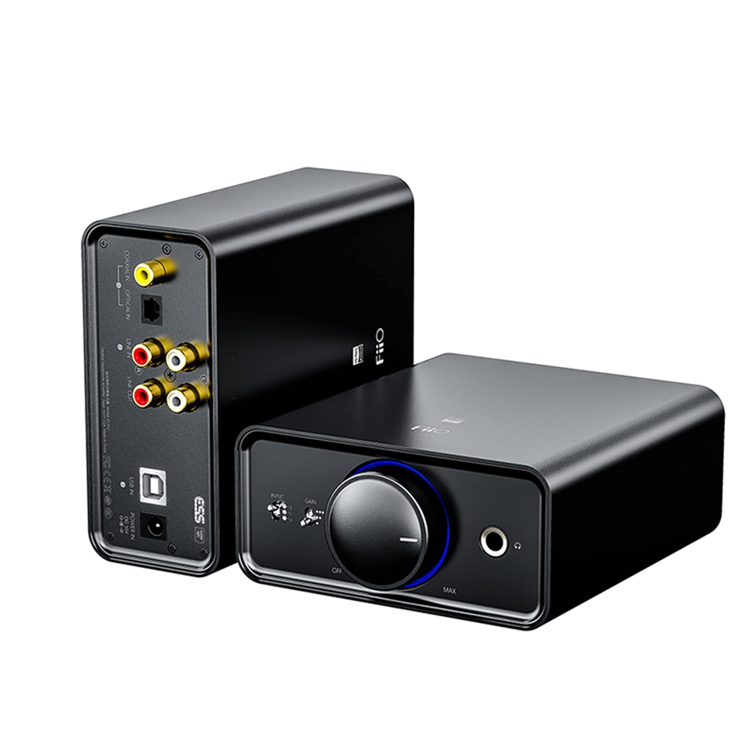 FiiO K5Pro 耳放耳機擴大機立體聲高解析度便攜式桌面 DAC 768K/32Bit 和原生 DSD512，適用於家庭音訊/PC，配備 6.35mm 耳機輸出/RCA 線路輸出/同軸/光纖輸入（K5PRO E）