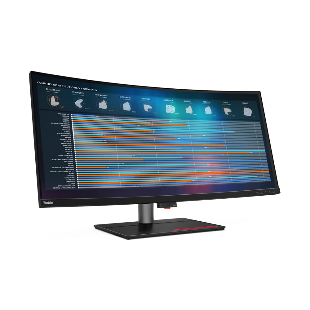 聯想 ThinkVision P40w-20 39.7 吋 WUHD 曲面 WLED 液晶顯示器 - 21:9 - 烏鴉黑 - 40 吋等級 - IPS 技術 - 5120 x 2160 解析度 - 10.7 億色 - 300 尼特（典型值）