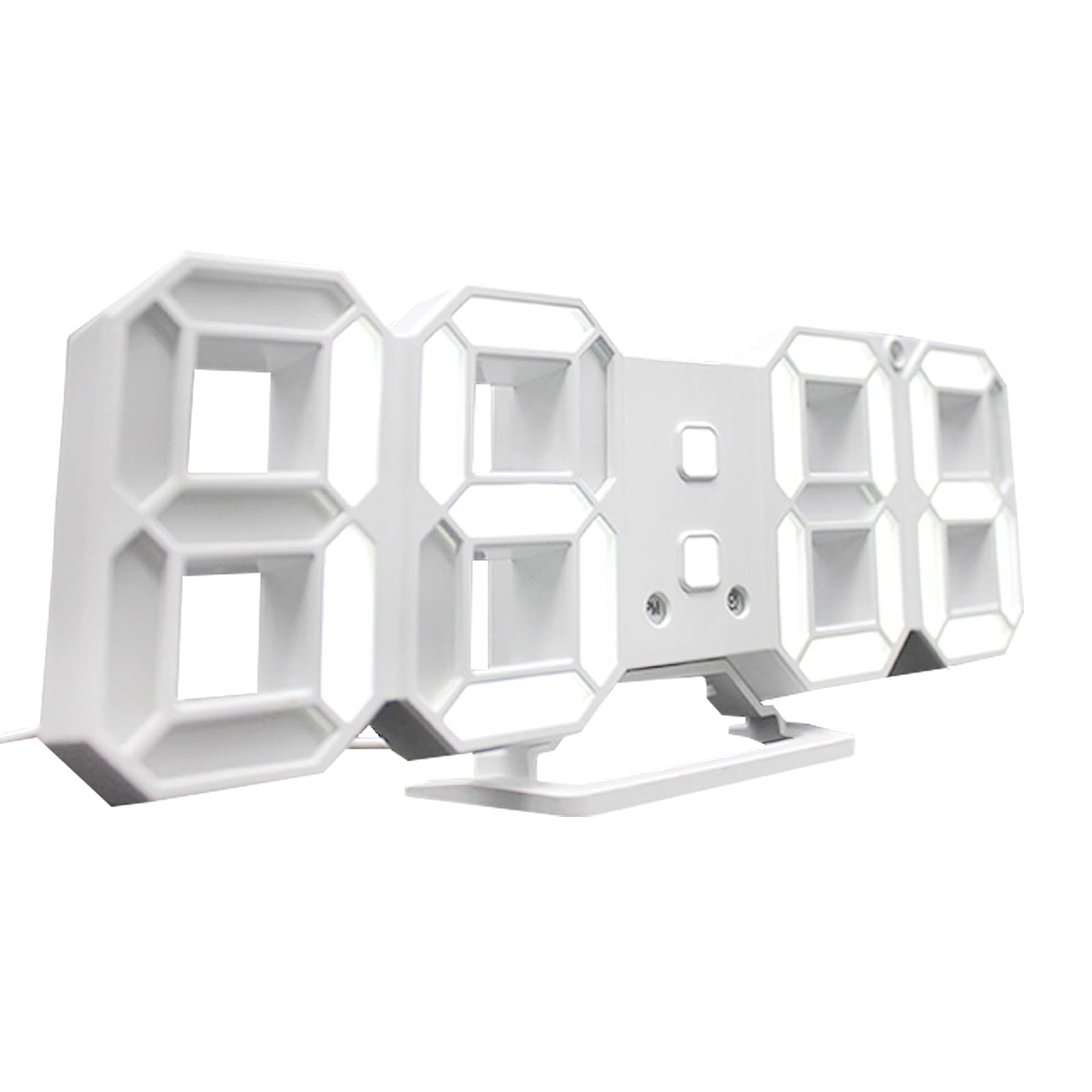 3D LED 壁鐘 9.5 吋 數位定時器 夜燈手錶鬧鐘 適用於倉庫、辦公室、家庭、客廳，12/24 小時制顯示，亮度可調（9.5 吋）