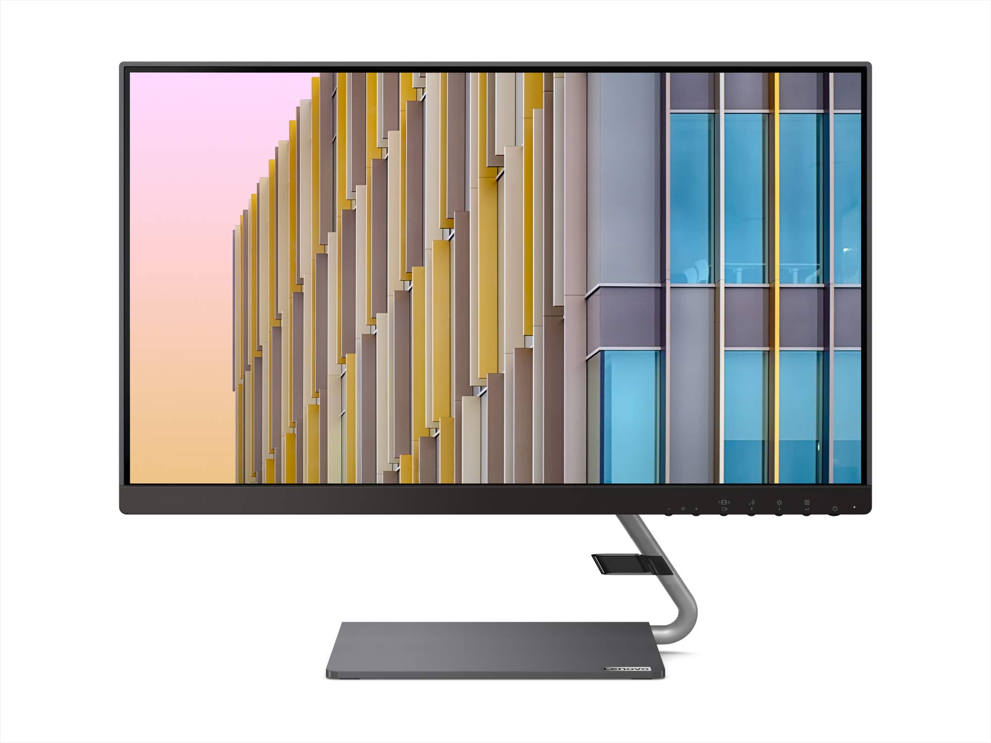 聯想 Q24h-10 23.8 吋 QHD (2560 x 1440) USB-C 液晶顯示器，LED 背光，支援 AMD FreeSync 技術，75Hz 刷新率，4ms 回應時間，99% sRGB 色域，內建揚聲器，低藍光