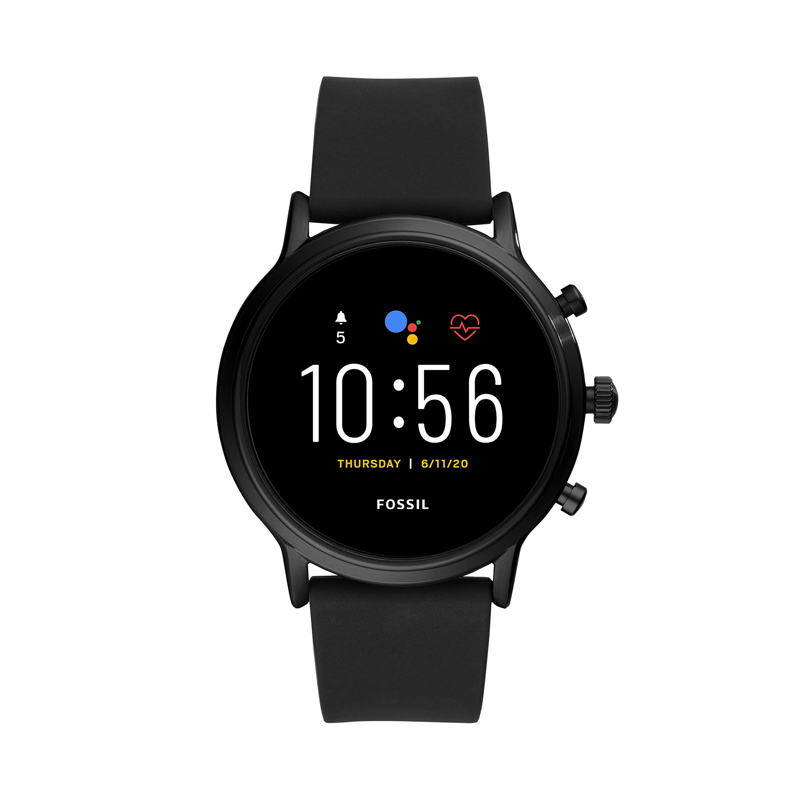 Fossil Gen 5 Carlyle 不銹鋼觸控螢幕智慧手錶，附揚聲器、心率監測、GPS、非接觸式支付和智慧型手機通知功能