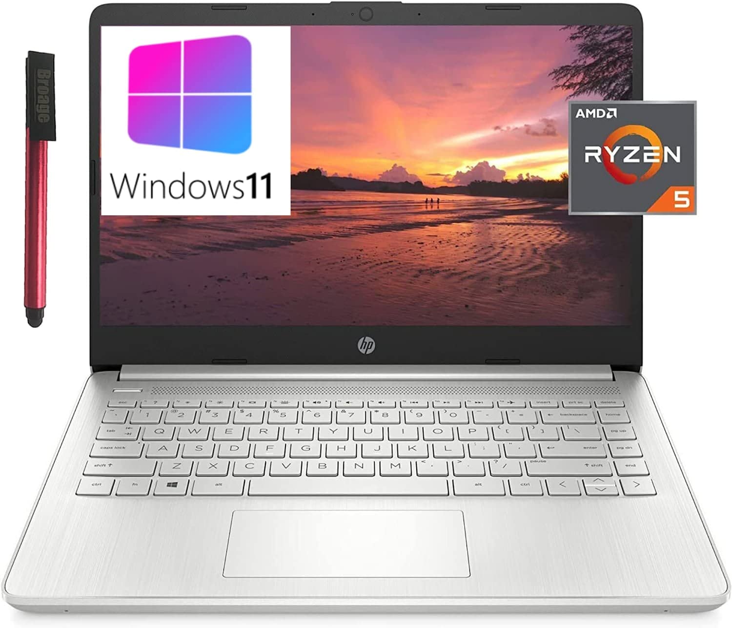 HP 2022 最新款 14 吋 FHD 筆記型電腦，六核心 AMD Ryzen 5 5500U 處理器，最高主頻 4.0GHz（超越 i5-1135G7），16GB DDR4 內存，1TB PCIe 固態硬碟機，支援 WiFi 6、藍牙 5.2、14 月 14214 月 14745 U41 U41 U41 U41 Up 185 月送線。