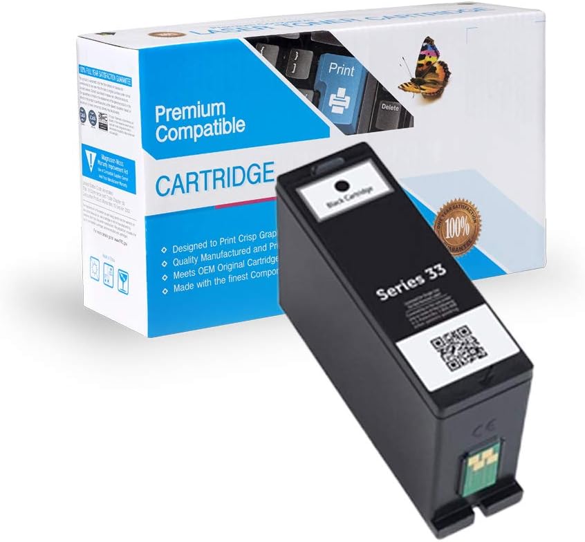Ink Now Premium 相容於戴爾黑色噴墨系列 31、32、33、34、331-7377、331-7689 (XL) 墨水，適用於戴爾 V525W、V725W 印表機
