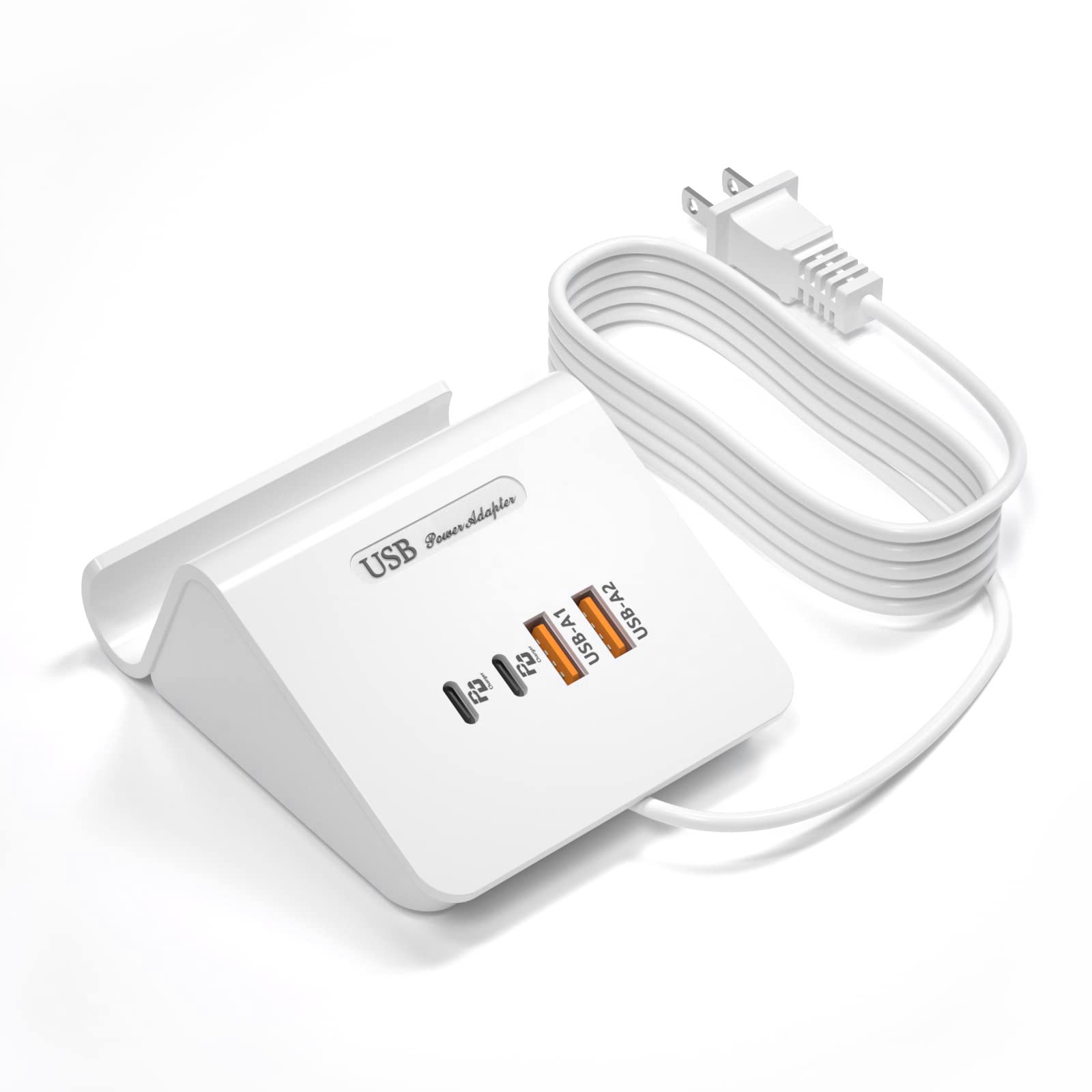 VHBW USB-C 充電站 45W，4 埠多 USB 充電站，配備 2 個 USB-C 連接埠和 2 個 USB-A 端口，支援 20W PD 快充，適用於 iPhone 13/12/11、三星 Galaxy、iPad、Pixel 4/3 等多種裝置【UL 認證】