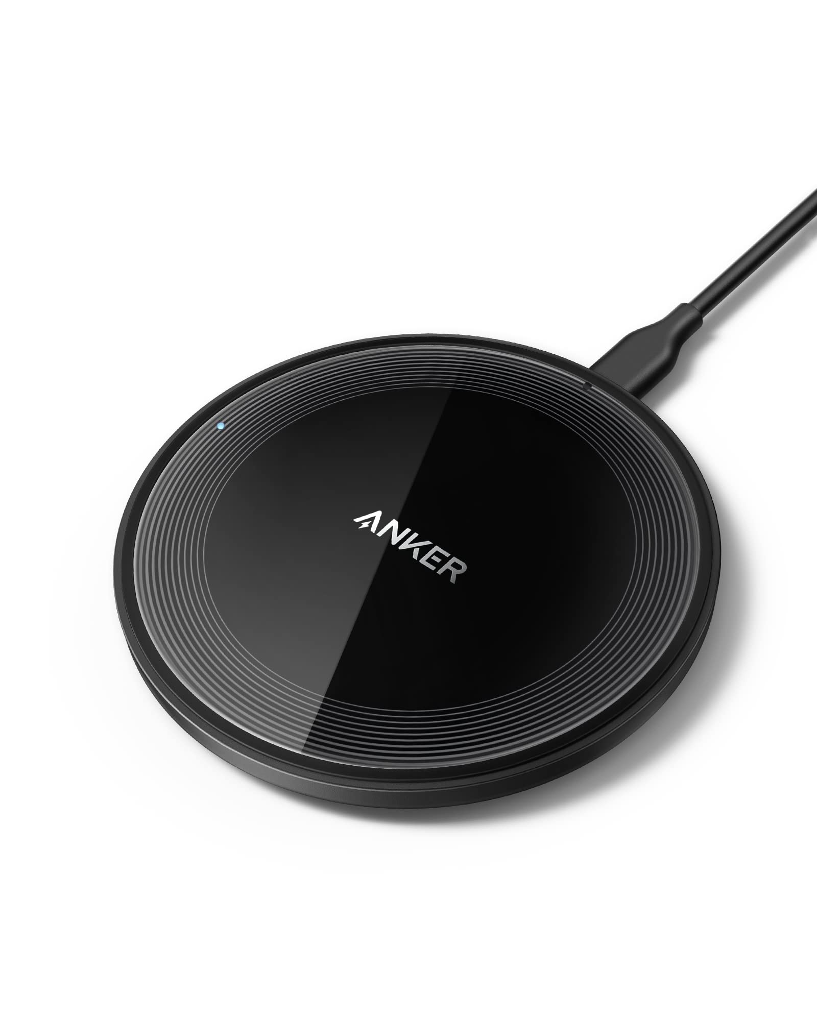 Anker 315 無線充電器（充電板），最高 10W 快速充電，相容於 iPhone 14/13 系列、三星 S22、AirPods、三星 Buds、Google Buds 等（不含牆式充電器）