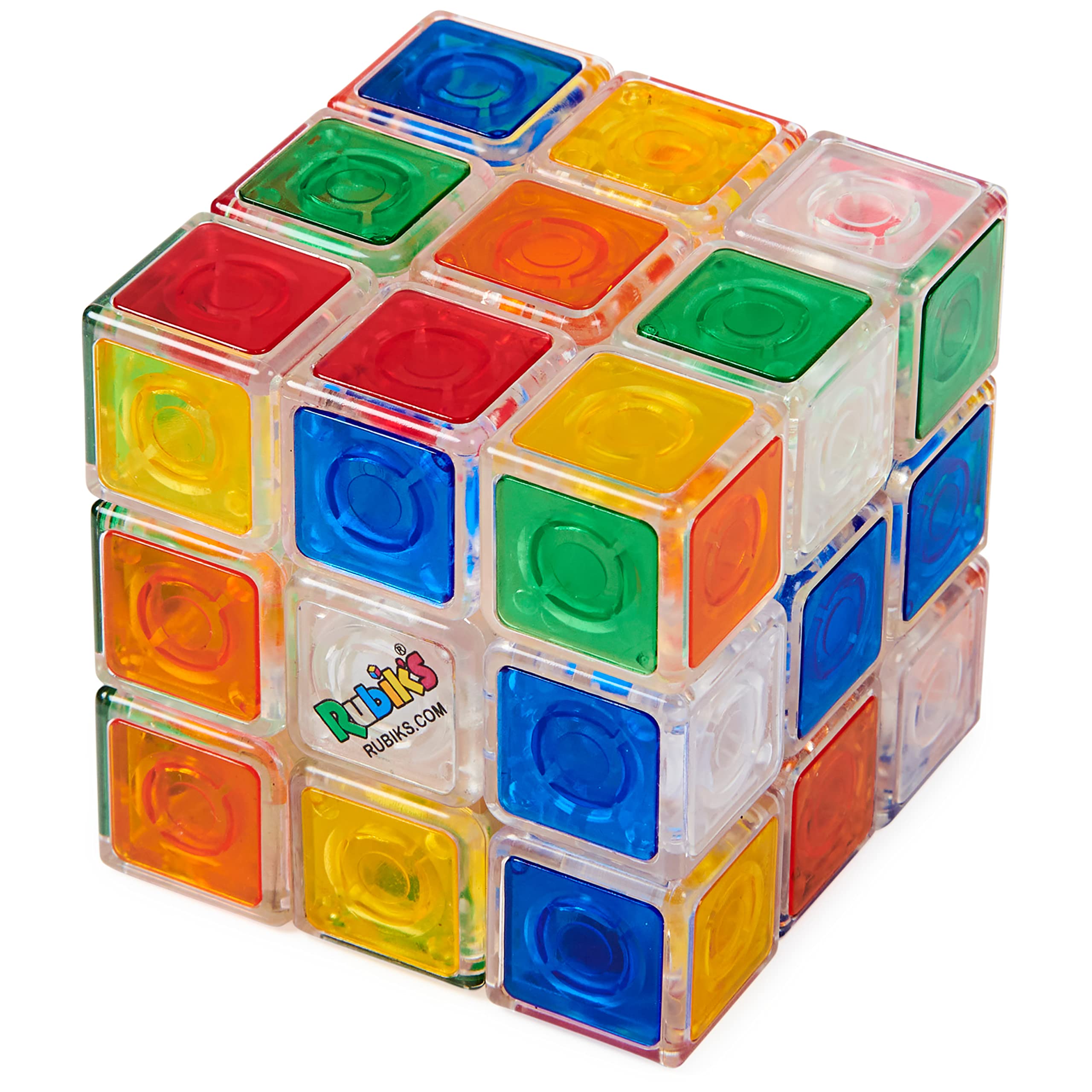 魔術方塊水晶，全新透明3x3魔術方塊，經典顏色搭配解謎益智玩具，適合8歲以上兒童和成人
