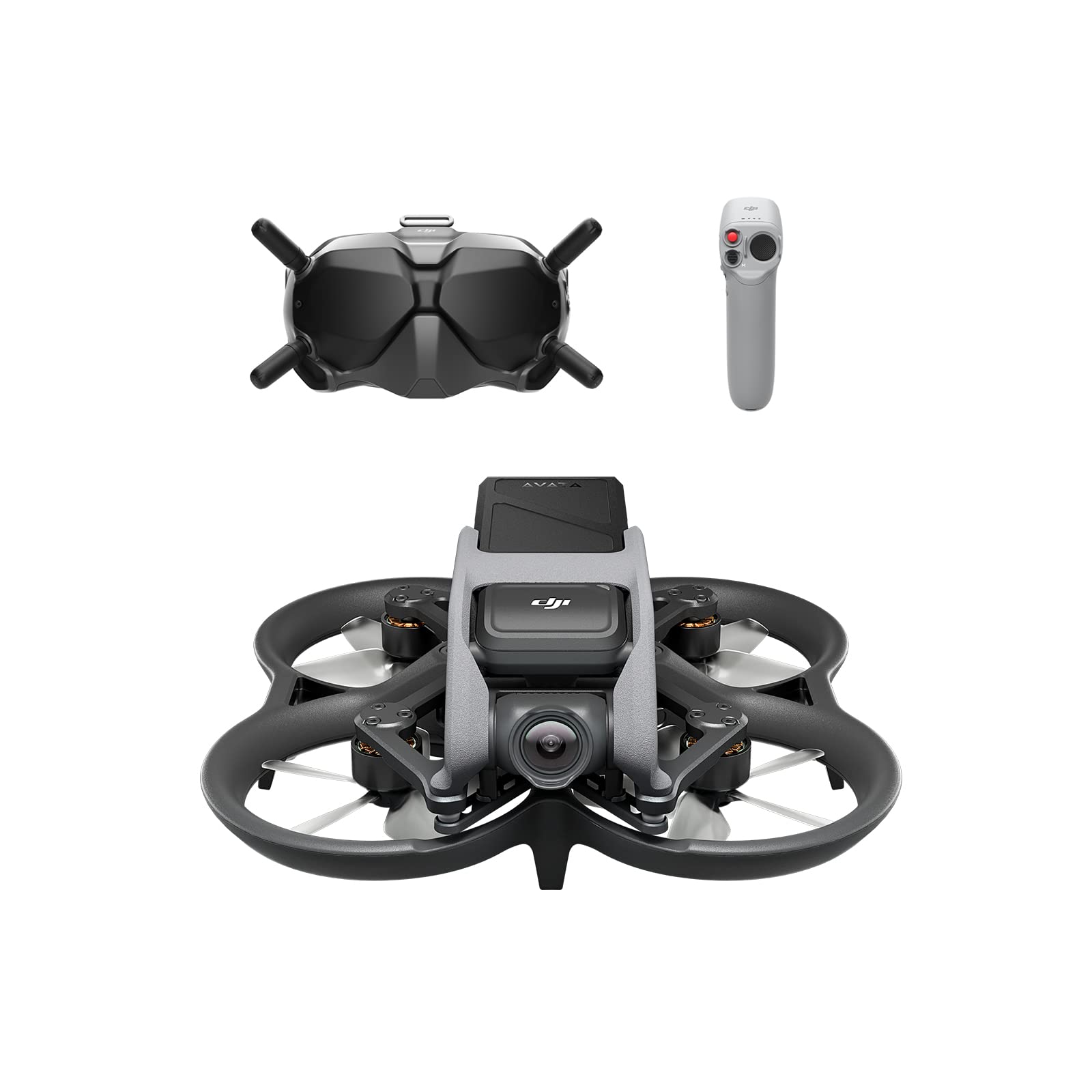 DJI Avata Fly 智慧套裝（DJI FPV 眼鏡 V2）——第一人稱視角無人機四軸飛行器，配備 4K 穩定影片、155° 超廣角視野、內建螺旋槳保護罩和高清低延遲圖傳