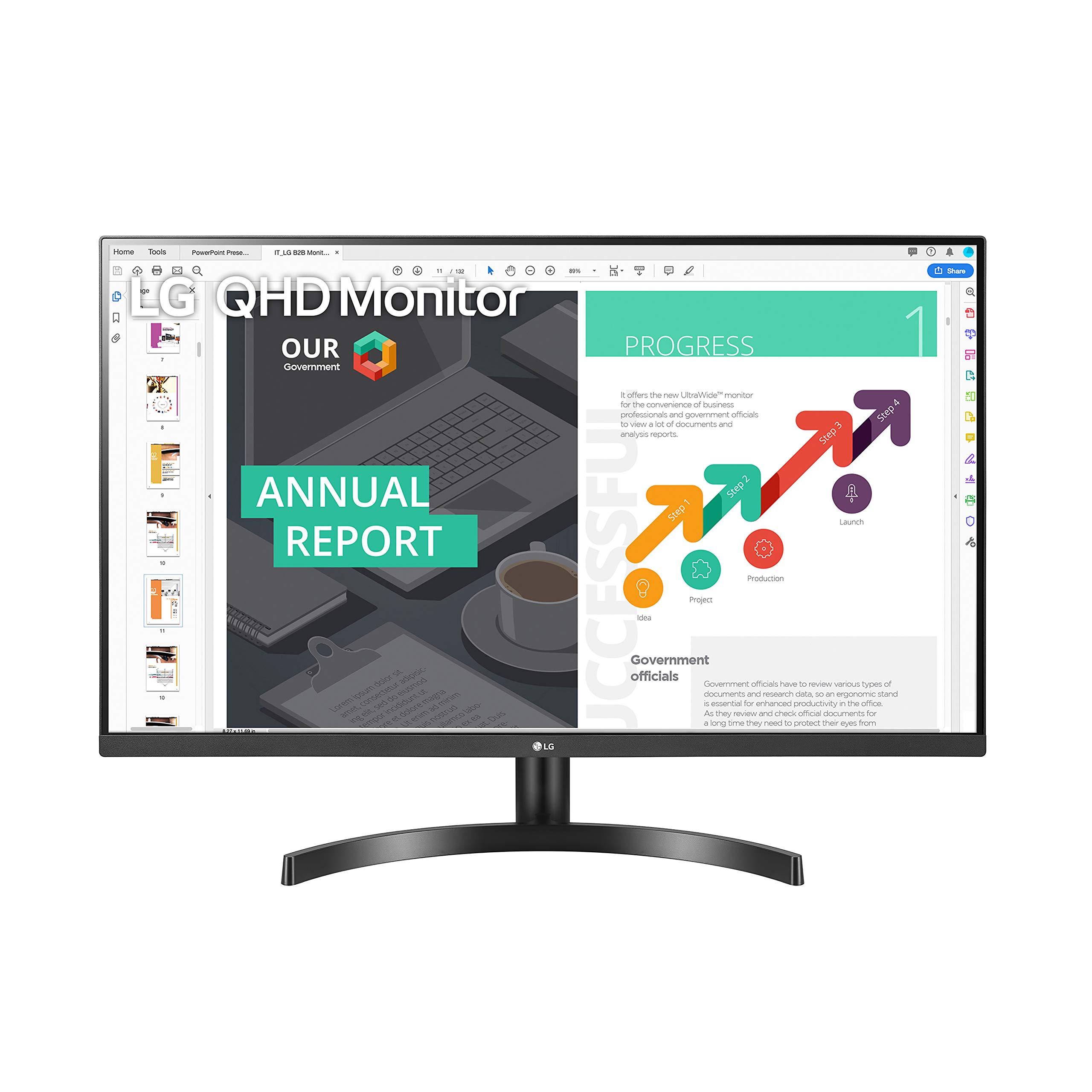 LG 32吋QHD電腦顯示器32QN600-B，IPS面板，相容HDR 10和AMD FreeSync，黑色