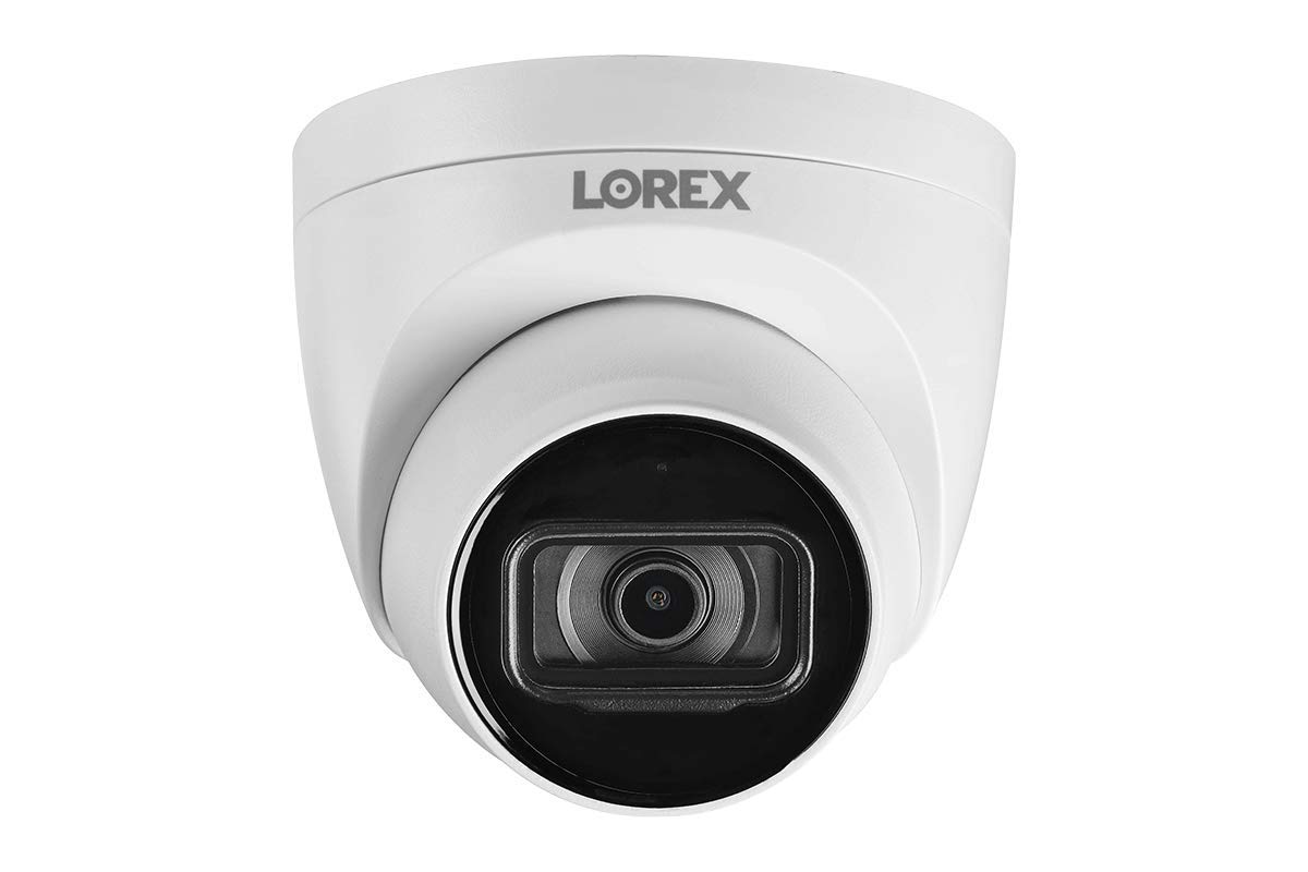 Lorex室內/室外4K IP半球型安防攝像頭，適用於有線監控系統的附加金屬半球型攝像頭，彩色夜視和超高清，1個半球型攝像頭