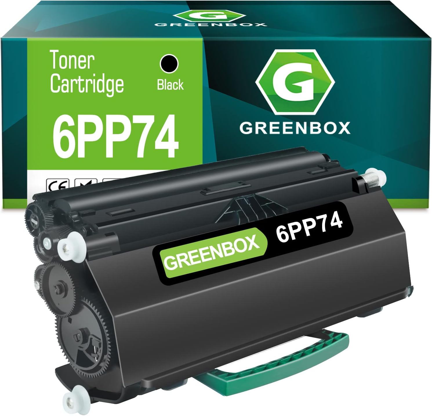 GREENBOX 相容於 3333DN 碳粉匣，可取代戴爾 6PP74，14,000 頁高容量，適用於 3333dn 3335dn 印表機（1 個裝，黑色）