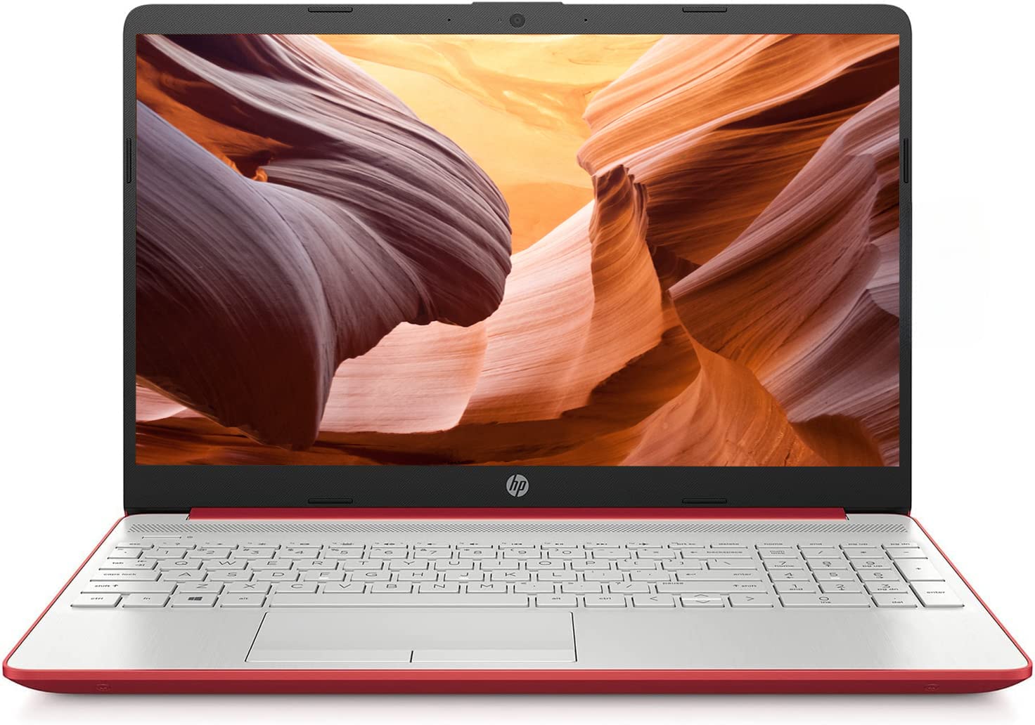 HP 2023 年 15 吋高清 IPS 筆記型電腦，Windows 11 系統，英特爾奔騰四核心處理器（最高 2.70GHz），8GB 內存，128GB 固態硬碟，HDMI 接口，超高速第六代 WiFi，戴爾紅（翻新機）