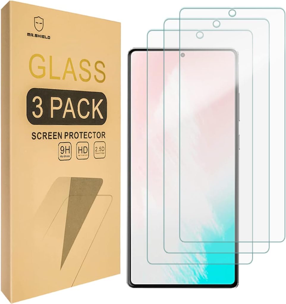 Mr.Shield [3片裝] 專為三星 Galaxy Note 20 設計 [相容指紋解鎖] [強化玻璃] [日本進口9H硬度玻璃] 螢幕保護貼，終身免費更換