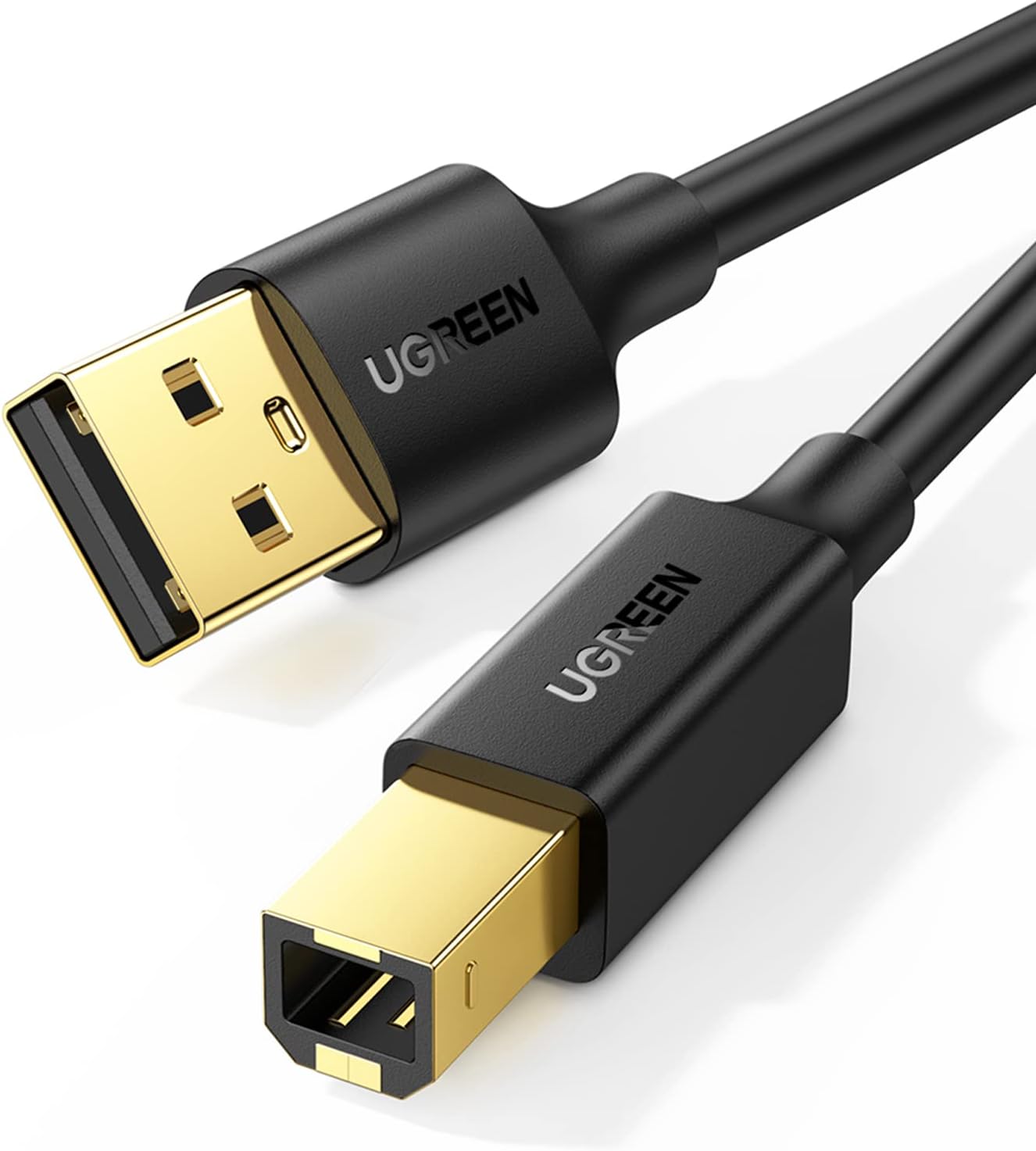 UGREEN USB 印表機連接線套裝，包含 10 英尺 USB A 轉 B 連接線，2.0 USB B 高速印表機連接線，適用於 HP、佳能、兄弟、三星、戴爾、愛普生、利盟、施樂、Piano、DAC 等品牌印表機。