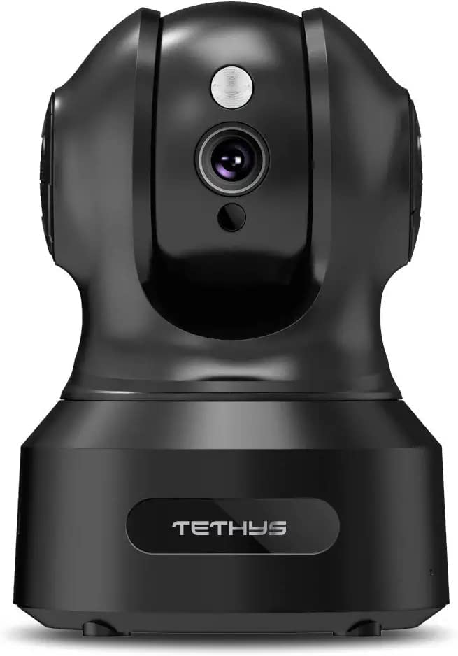 TETHYS 無線安防攝影機 1080P 室內 [支援 Alexa] 雲台 WiFi 智慧 IP 半球攝影機監控系統，附夜視、行動偵測、雙向語音、雲端存儲，適用於家庭、商業場所、嬰兒監視器