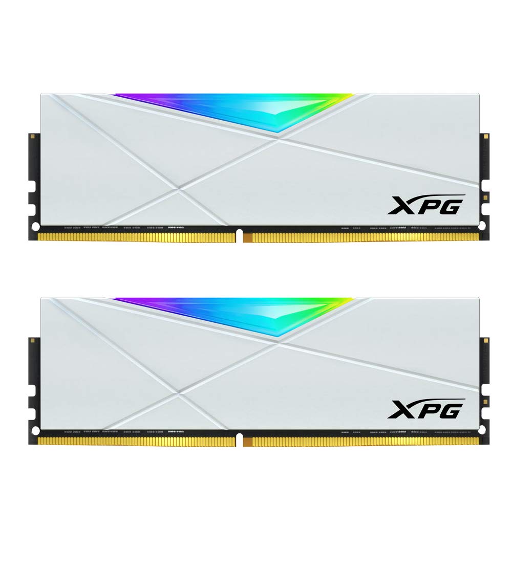 XPG DDR4 D50 RGB 32GB (2x16GB) 3600MHz PC4-28800 U-DIMM 288針桌上型記憶體 CL18 套裝 白色 (AX4U360016G18A-DW50)