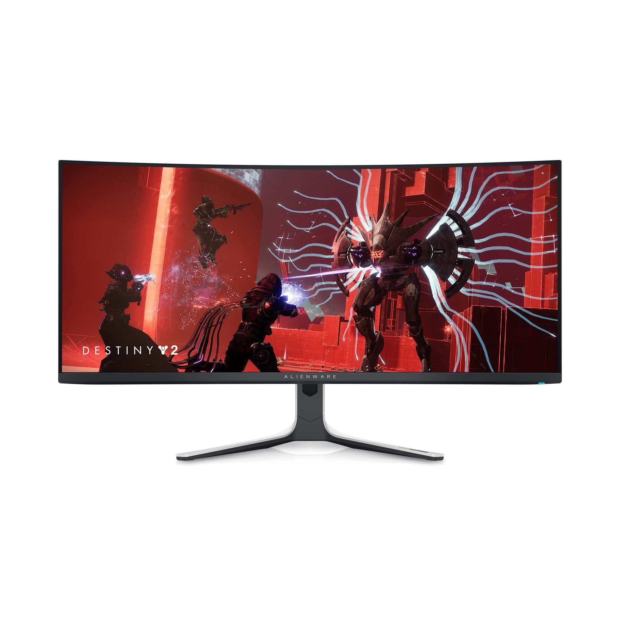 Alienware AW3423DW 遊戲顯示器 34.2 吋 WQHD (3440x1440) 微軟 NVIDIA G-SYNC 曲面屏，Adaptive Sync 技術，可調節 - 高度/旋轉/傾斜/斜角