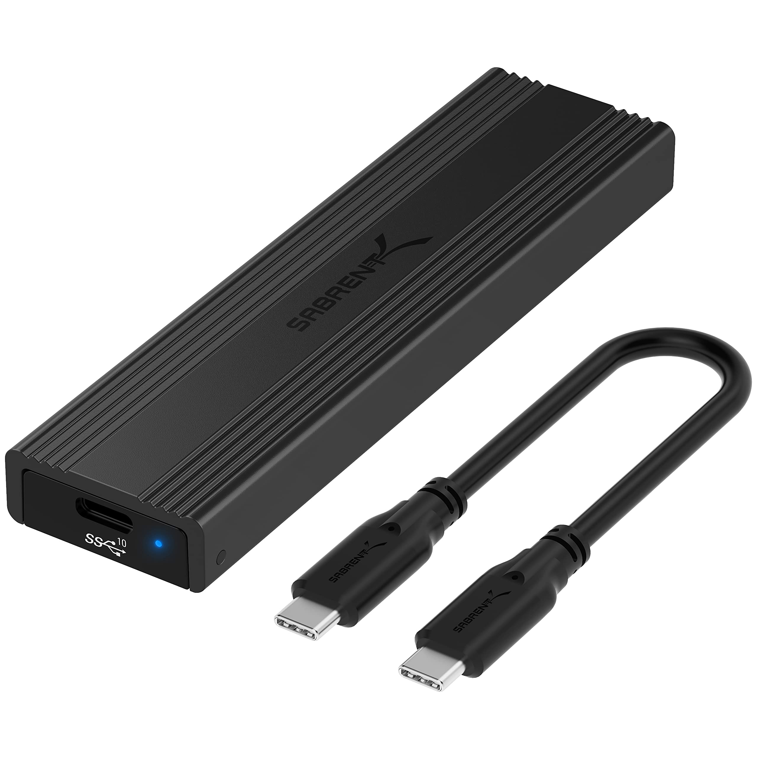 SABRENT USB 3.2 10Gbps Type C 免工具 M.2 PCIe NVMe 和 SATA SSD 硬碟盒 (EC-SNVE)
