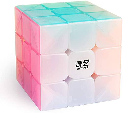 D-FantiX QY Toys Warrior W 3x3 速旋魔術方果凍 3x3x3 魔術方塊拼圖 透明粉彩
