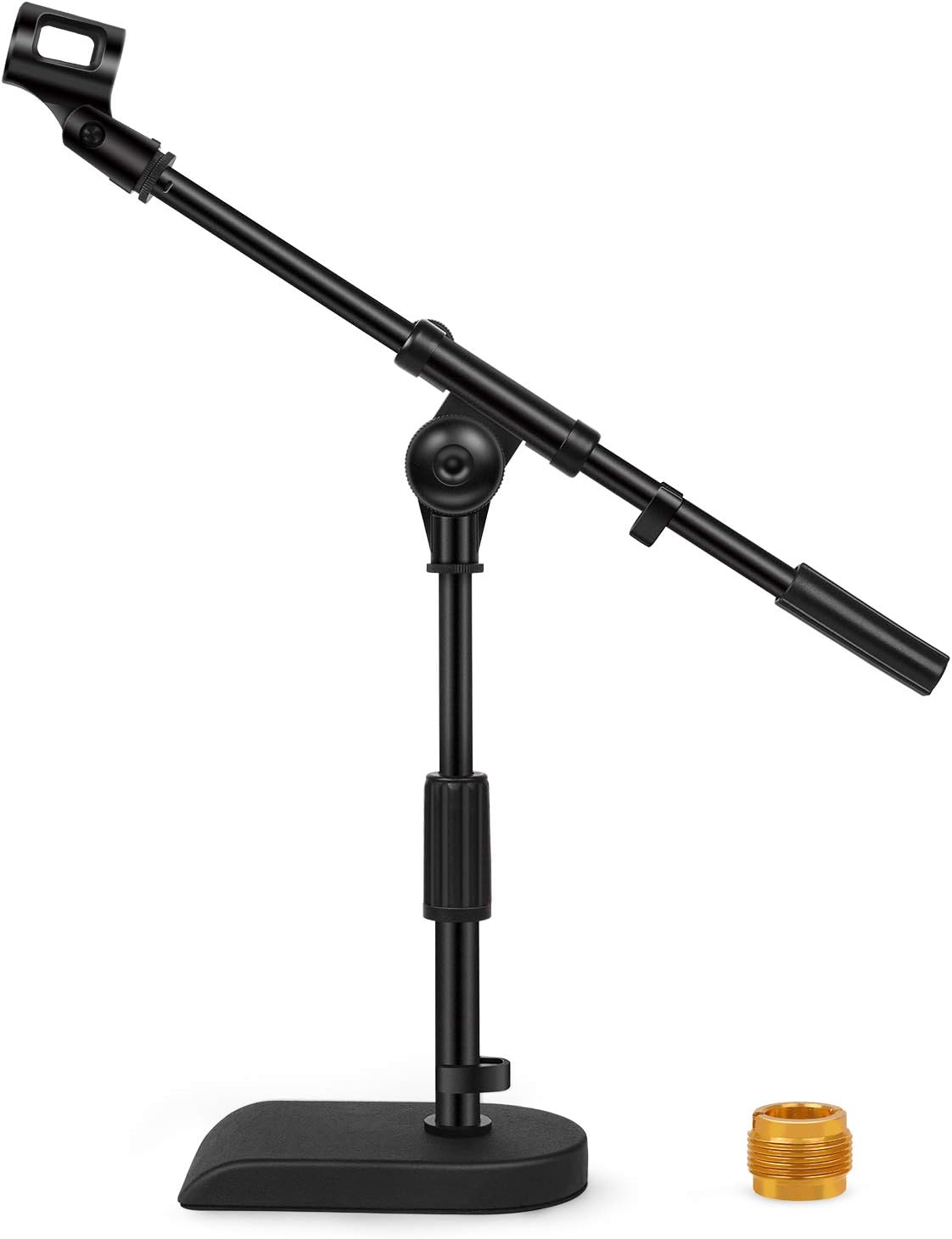 InnoGear 可調式桌上型麥克風支架，附軟握旋鈕的加重底座、懸臂、3/8″ 和 5/8″ 螺紋接口，適用於 Blue Yeti 和 Blue Snowball 麥克風、底鼓、吉他音箱等。