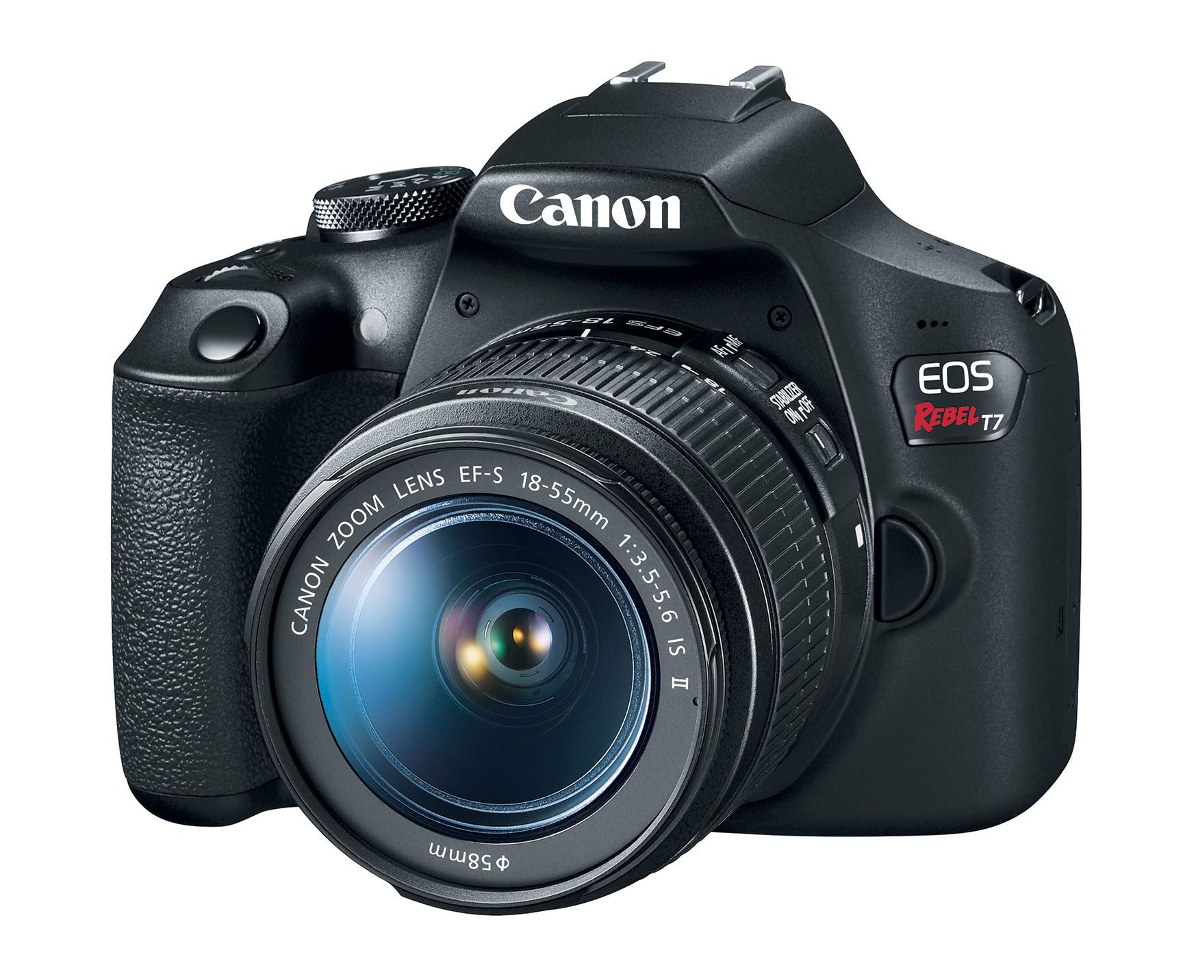 佳能 EOS Rebel T7 數位單眼相機，配備 18-55mm 鏡頭 | 內建 Wi-Fi | 2,410 萬像素 CMOS 感測器 | DIGIC 4+ 影像處理器和全高清視訊拍攝功能