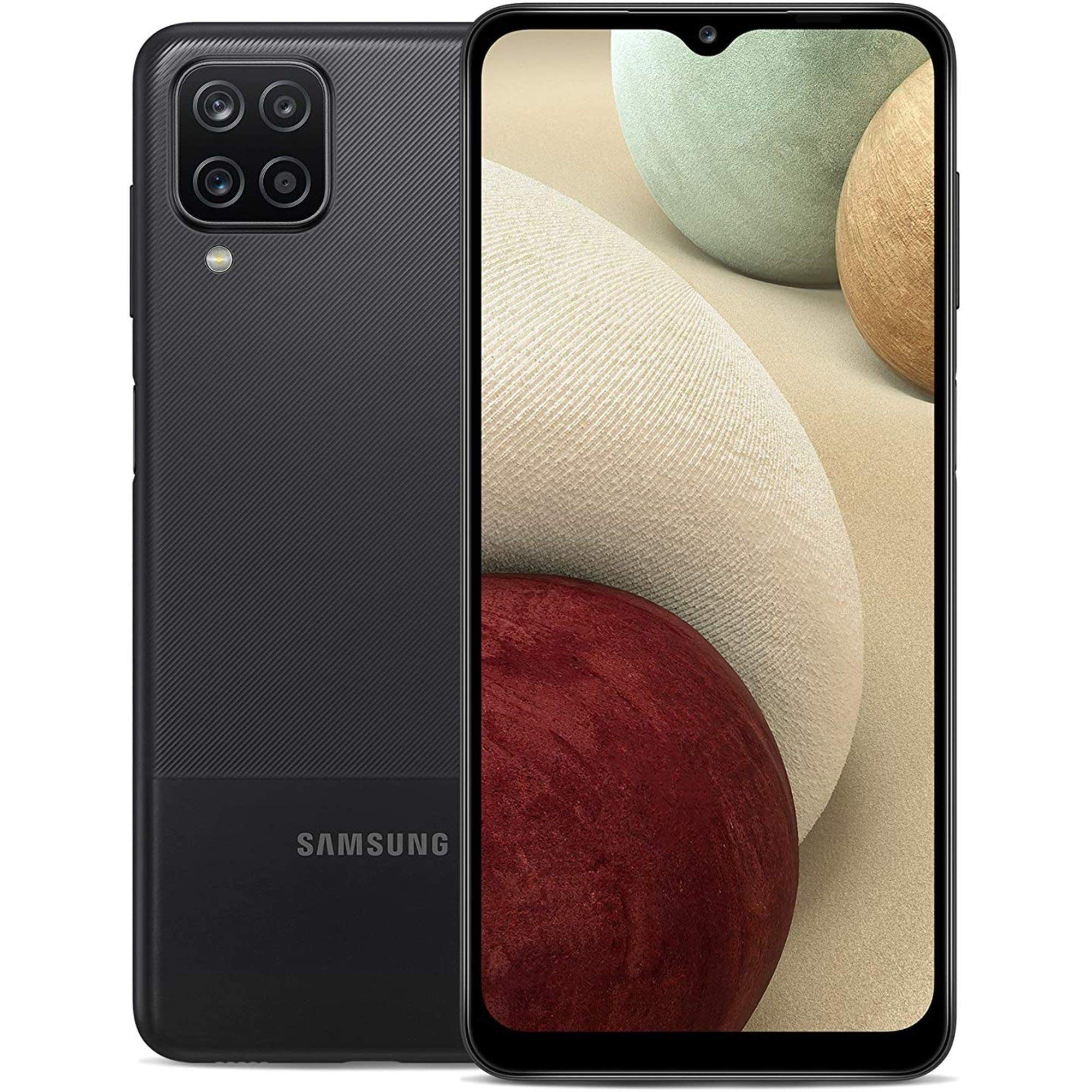 三星 Galaxy A12，解鎖智慧型手機，安卓手機，多鏡頭系統，可擴充存儲，美版，32GB，黑色（翻新機）