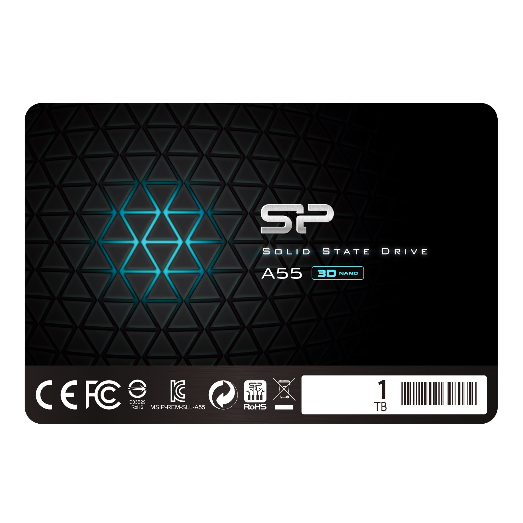 SP 1TB SSD 3D NAND A55 SLC 快取效能提升 SATA III 2.5 吋 7 mm (0.28 吋) 內建固態硬碟 (SP001TBSS3A55S25)