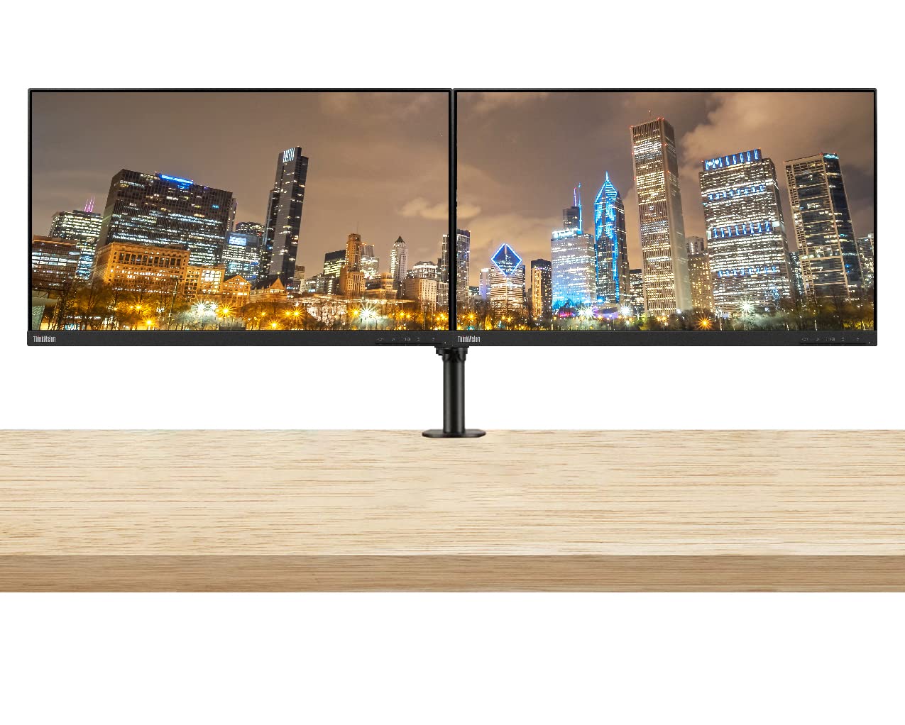 聯想 ThinkVision S24e-20 23.8 吋全高清 1920 x 1080 WLED 液晶顯示器雙包裝，250 尼特亮度，支援 FreeSync，配備 HDMI/VGA 接口，烏木黑套裝，含可調式桌面顯示器支架