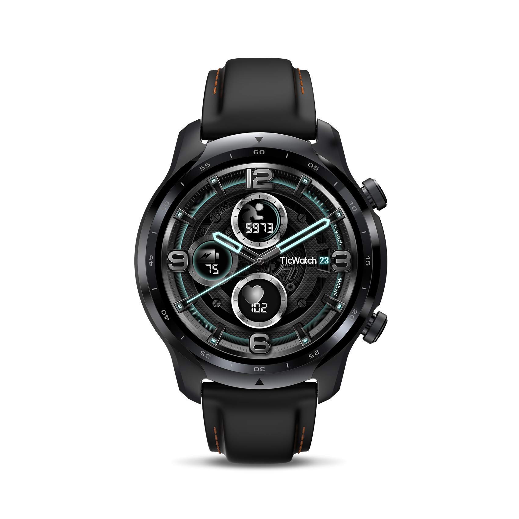 Ticwatch Pro 3 GPS 智慧手錶，男款，搭載 Wear OS 系統，採用高通驍龍 Wear 4100 平台，具備健康健身監測功能，電池續航時間 3-45 天，支援 GPS、NFC、心率監測、睡眠追踪，並具備 IP68 級防水性能。