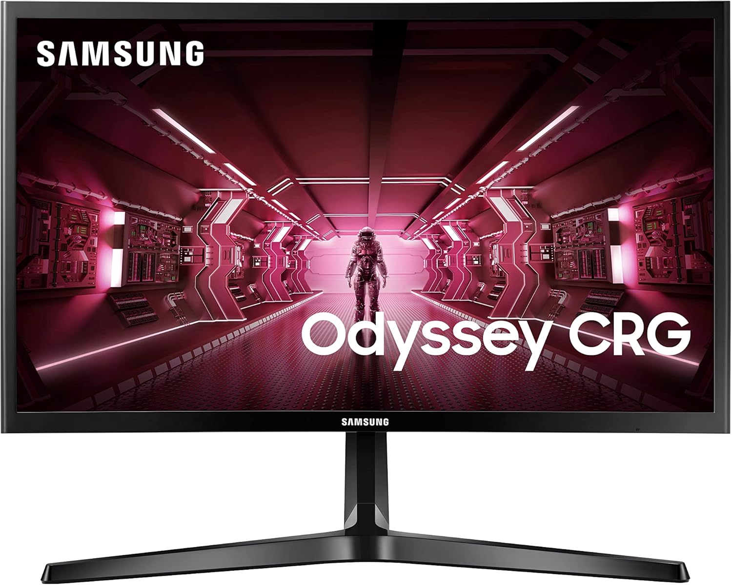 三星 24 吋 CRG5 曲面遊戲顯示器，144Hz 更新率，4ms 反應時間，專屬遊戲設置，支援 AMD Radeon FreeSync 技術，護眼模式，3000:1 對比度，黑色