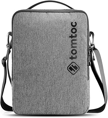 tomtoc 筆記型電腦單肩包，適用於 14 吋 MacBook Pro M1/M2 Pro/Max A2779 A2442（2023-2021 年）、13 吋 MacBook Air/Pro、12.9 吋 iPad Pro、12.3-14.4 吋 Microsoft Surface Pro/Laptop Studio/Book，防潑水